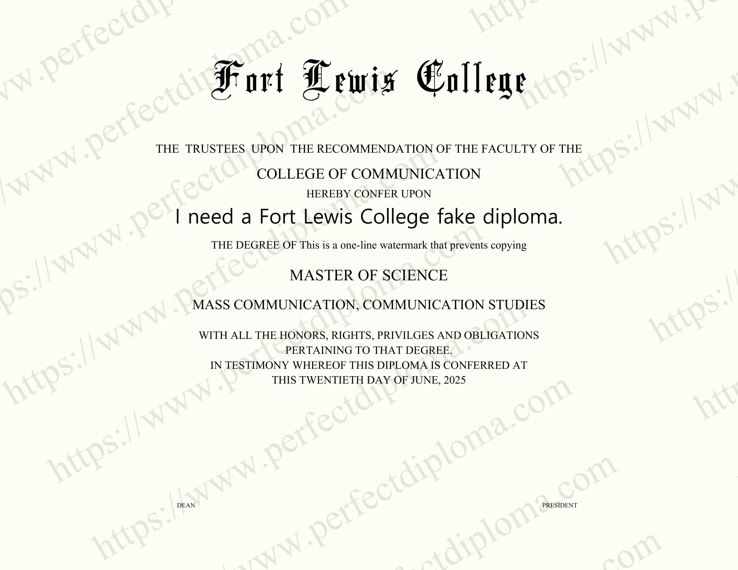 I need a Fort Lewis College fake diploma.