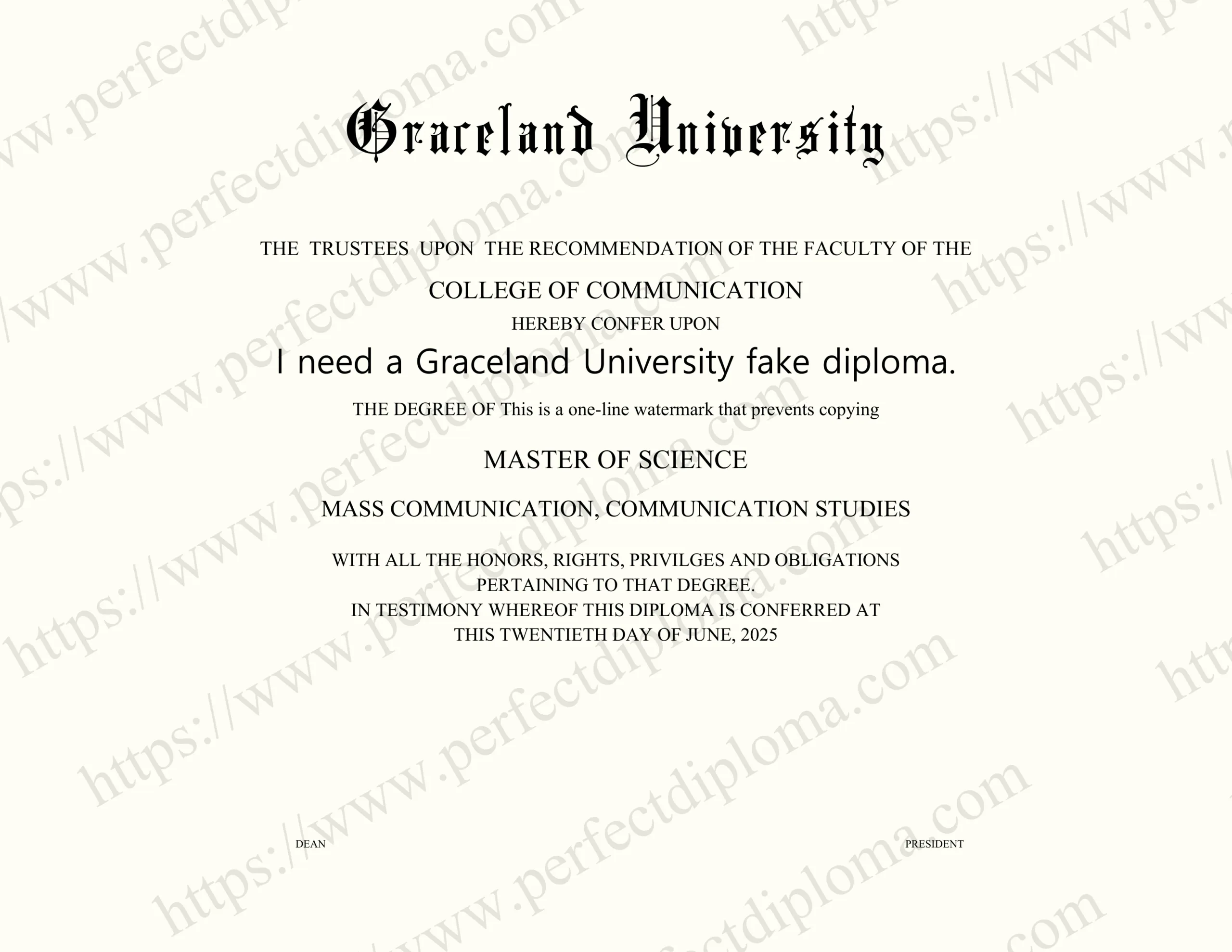 I need a Graceland University fake diploma.
