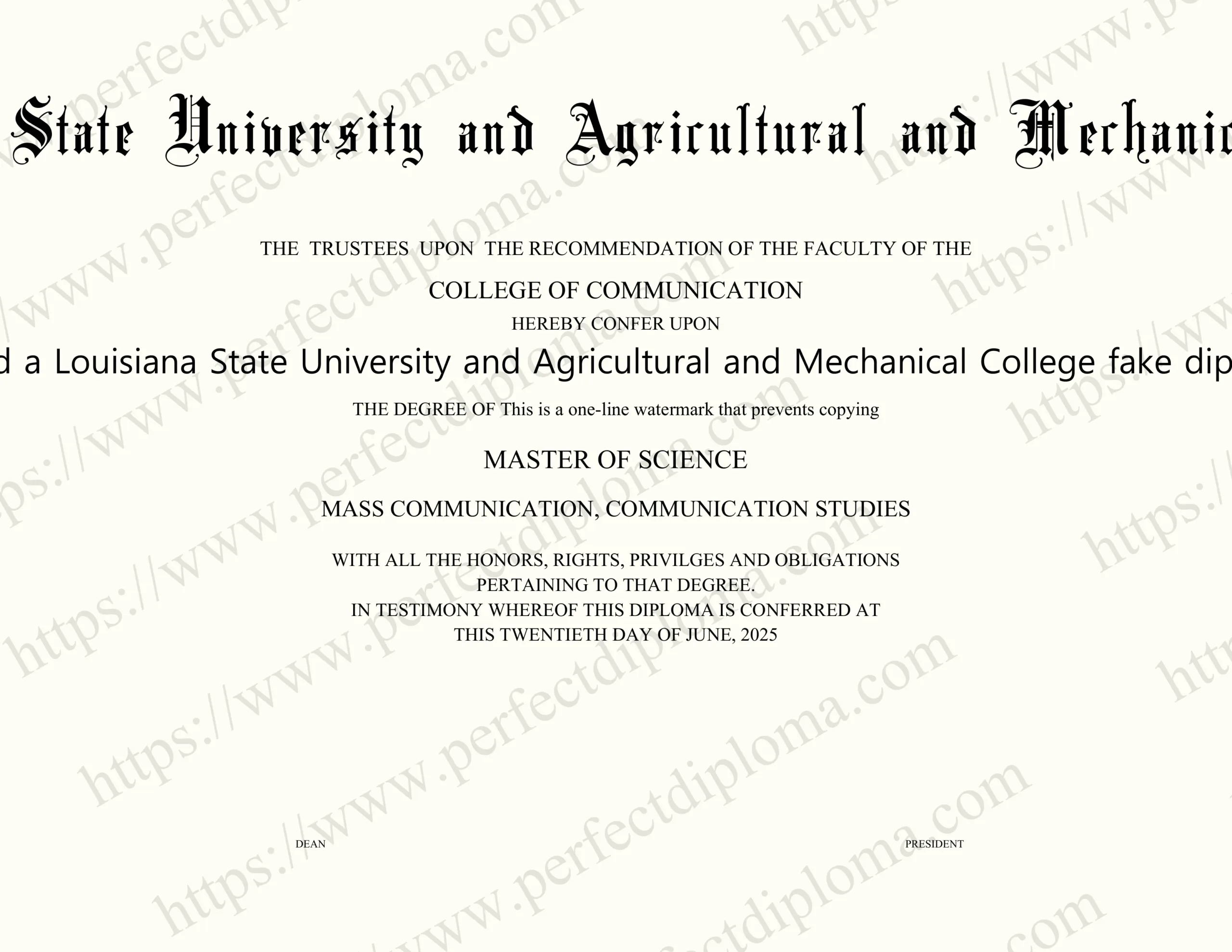 I need a Louisiana State University and Agricultural and Mechanical College fake diploma.