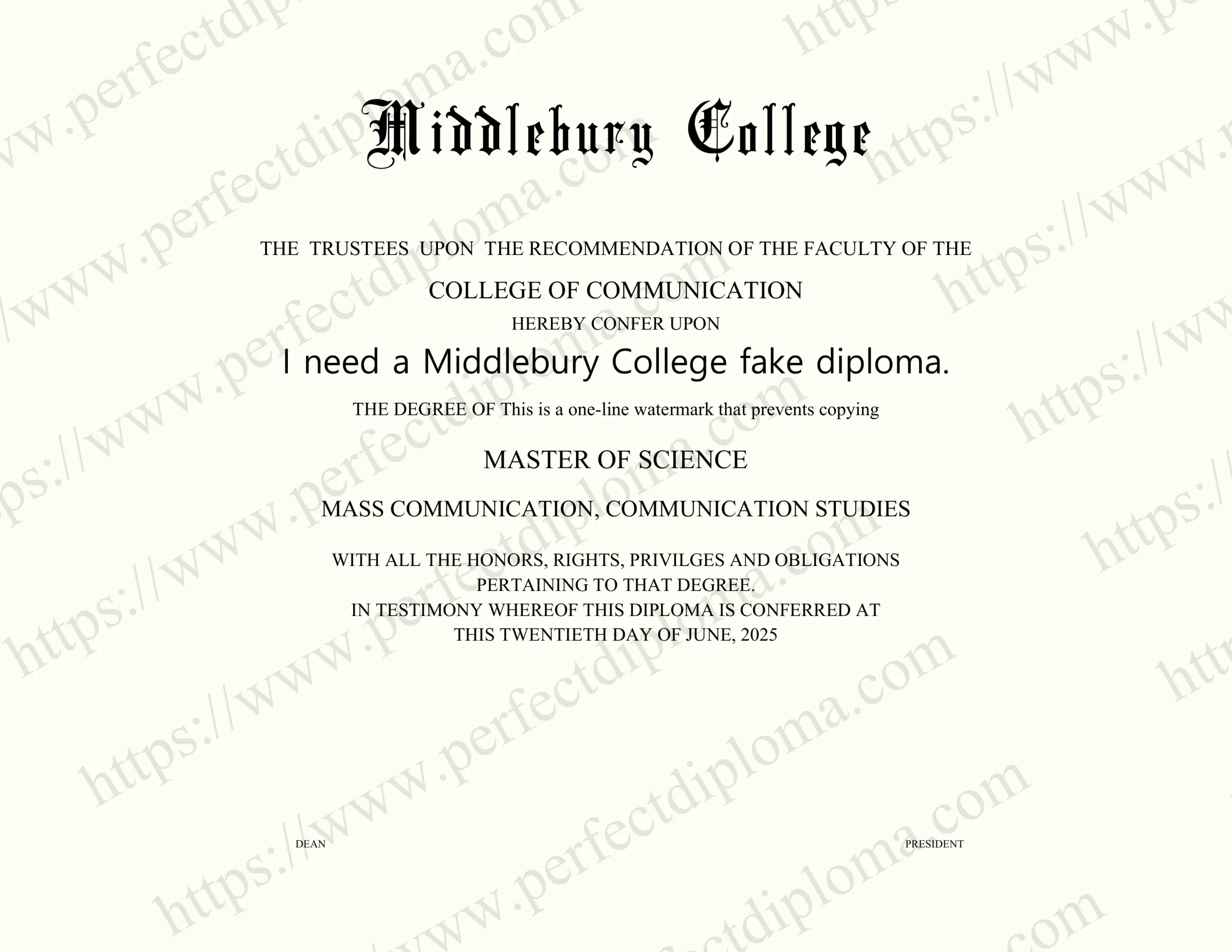 I need a Middlebury College fake diploma.