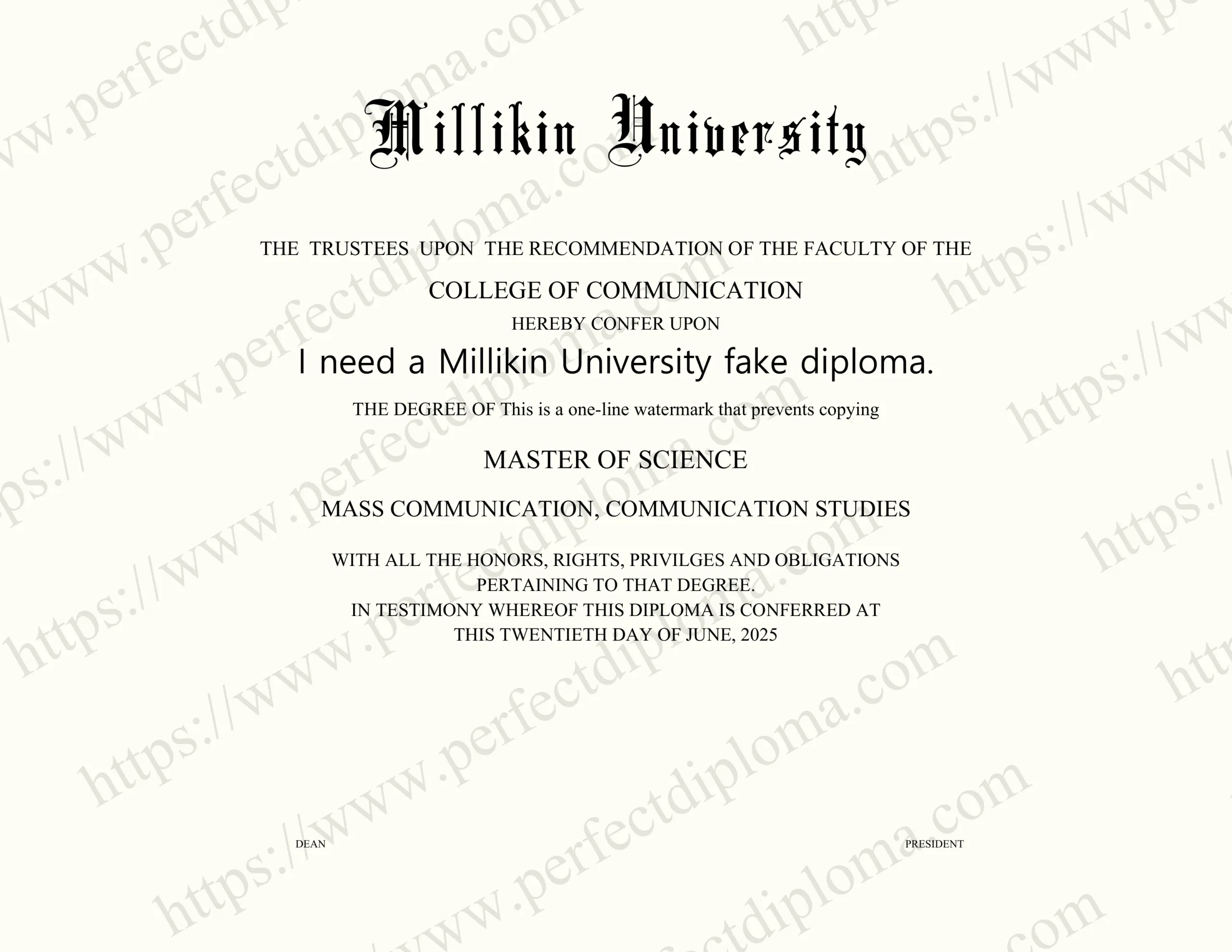 I need a Millikin University fake diploma.