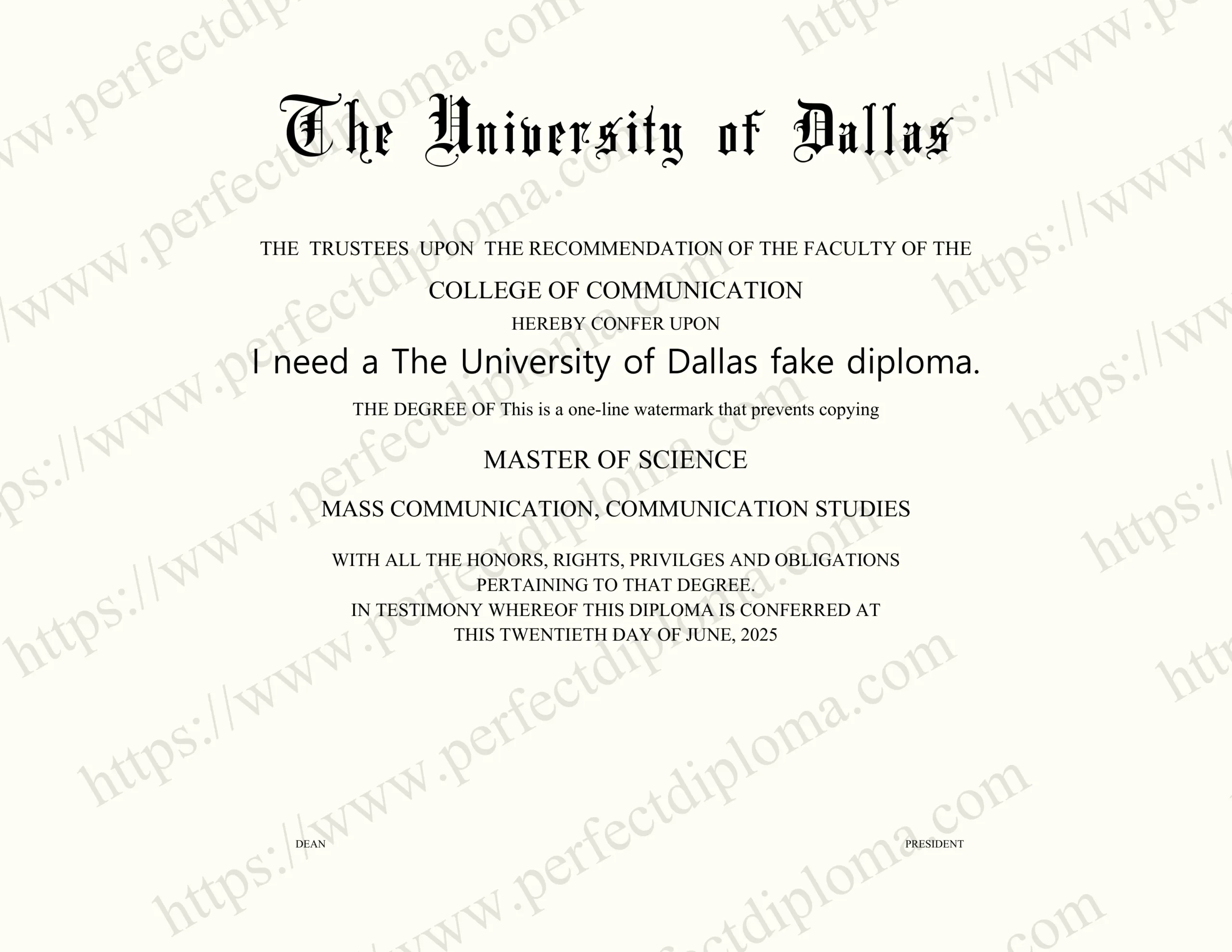 I need a The University of Dallas fake diploma.
