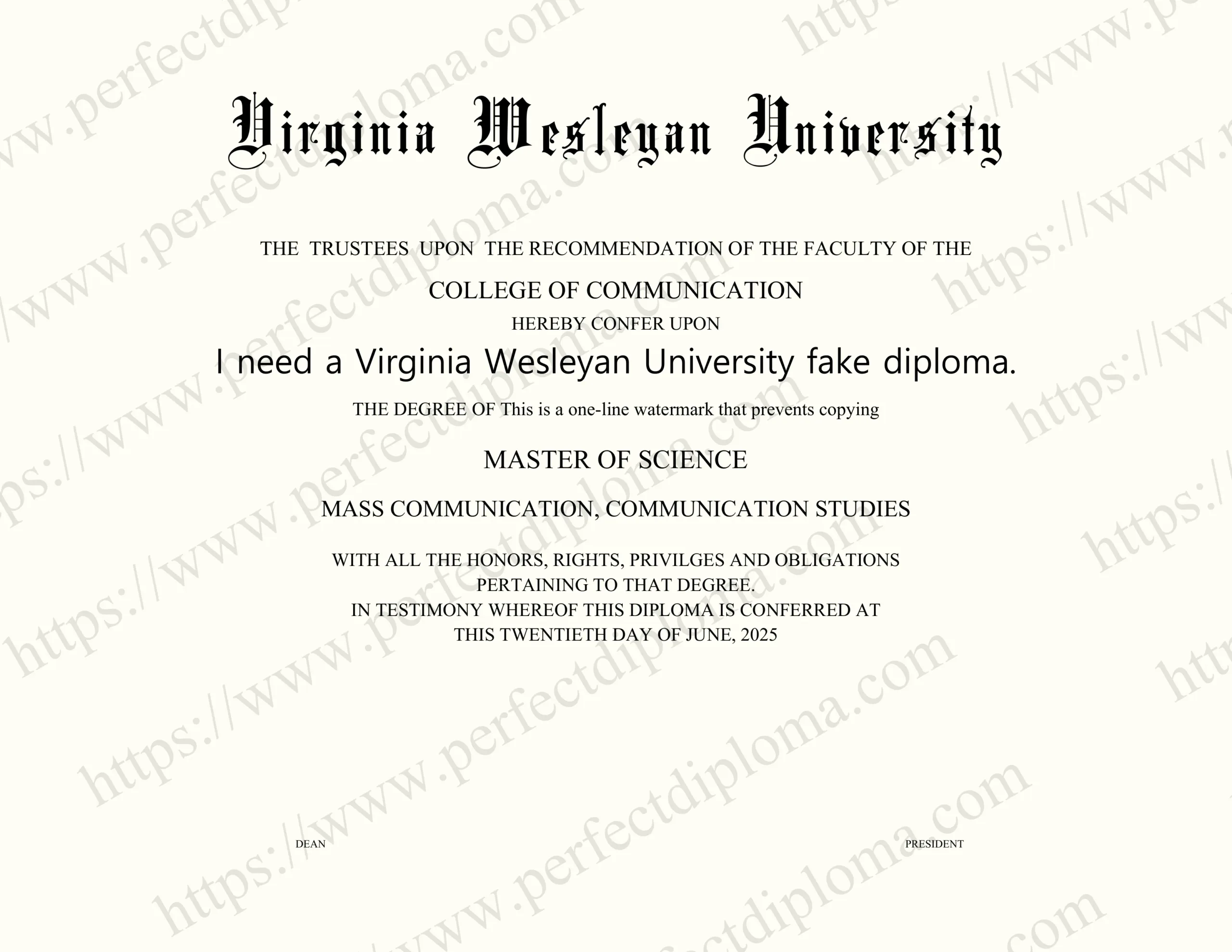 I need a Virginia Wesleyan University fake diploma.