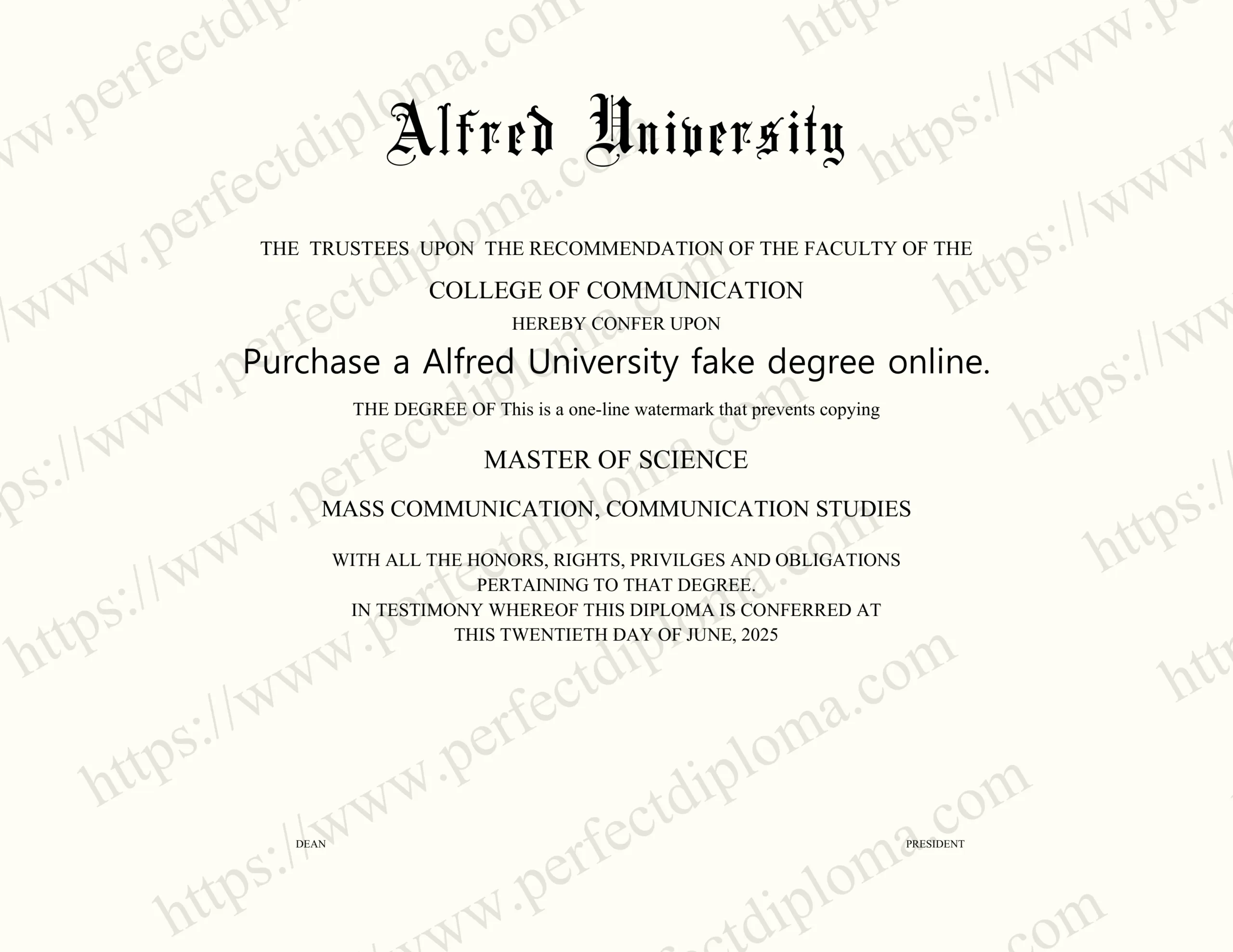 Purchase a Alfred University fake degree online.
