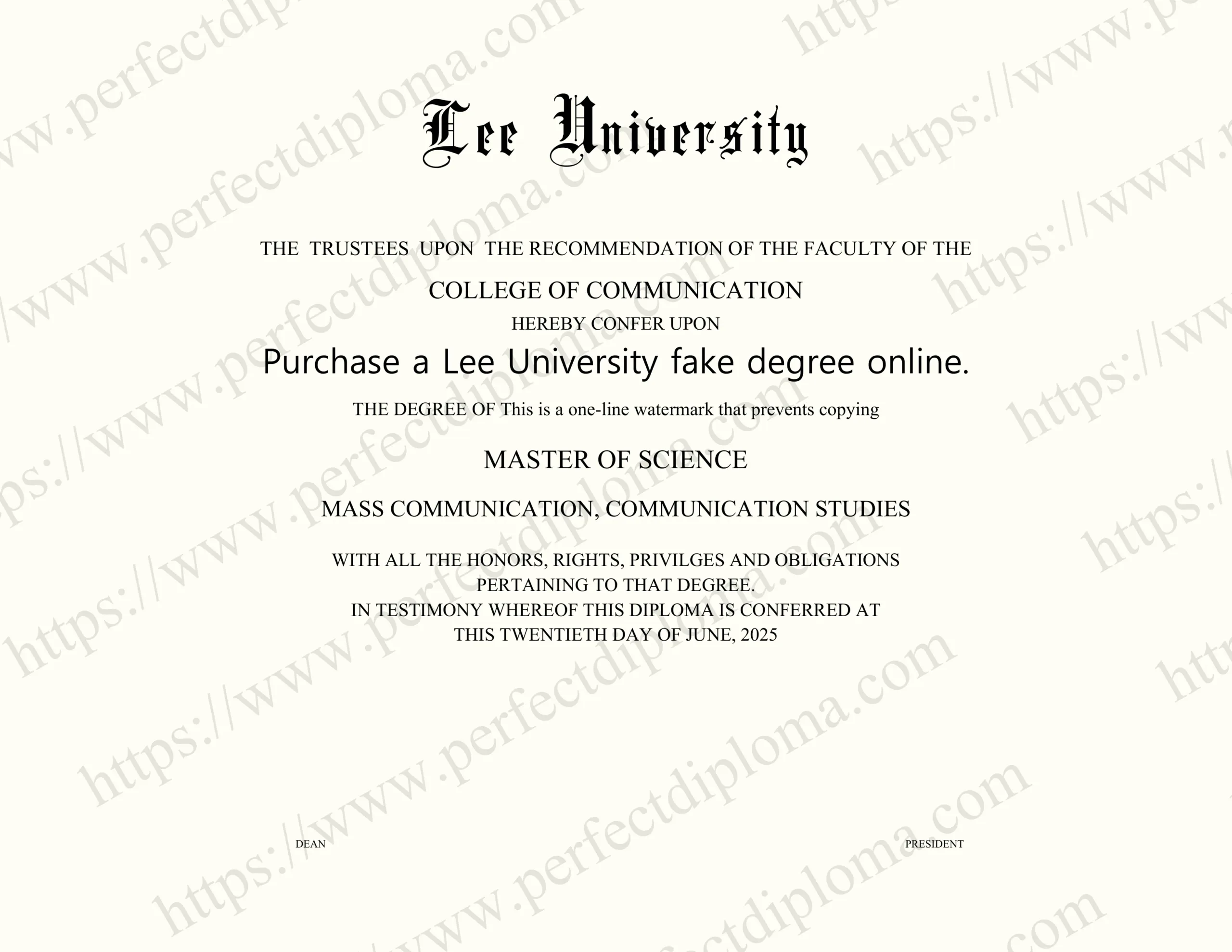 Purchase a Lee University fake degree online.