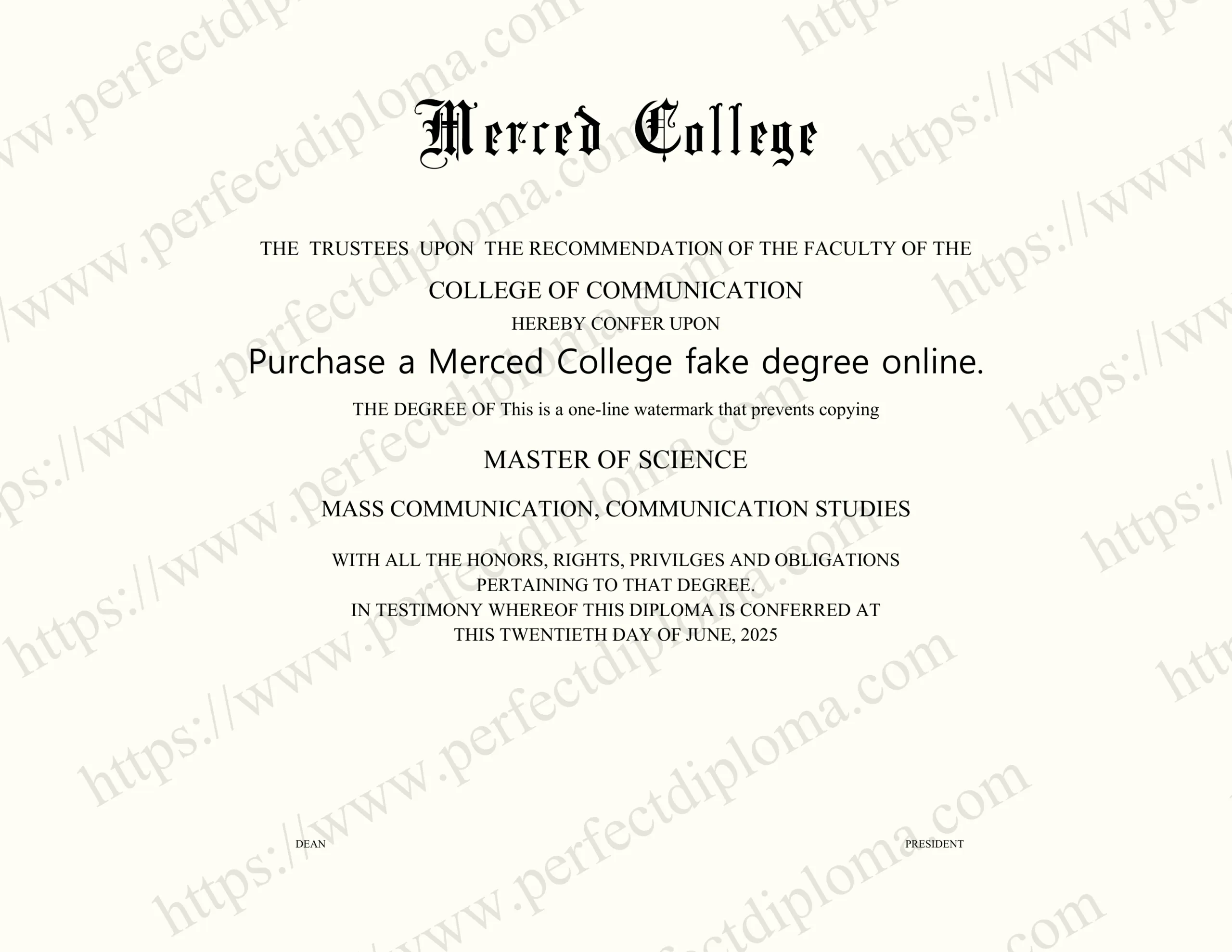 Purchase a Merced College fake degree online.