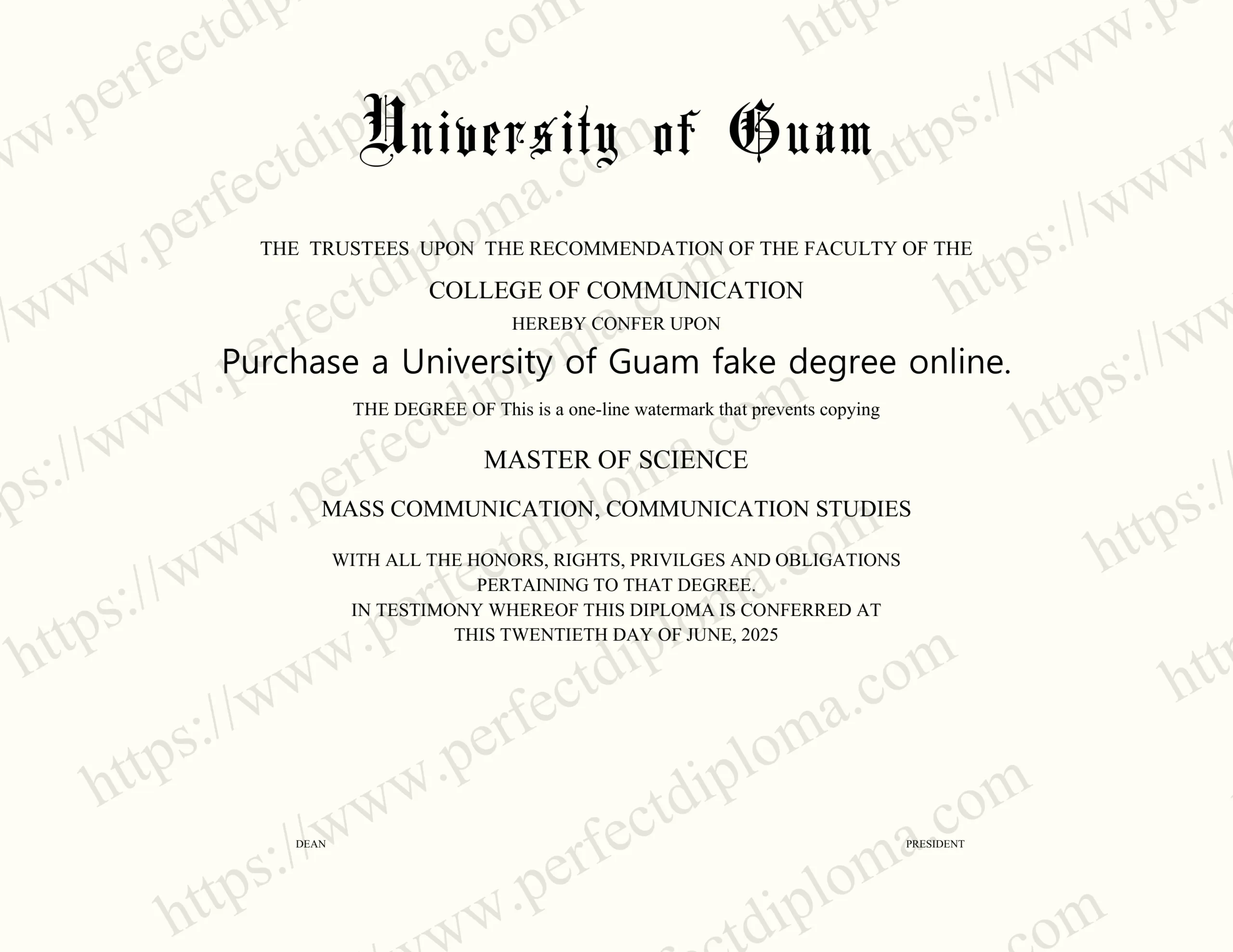 Purchase a University of Guam fake degree online.
