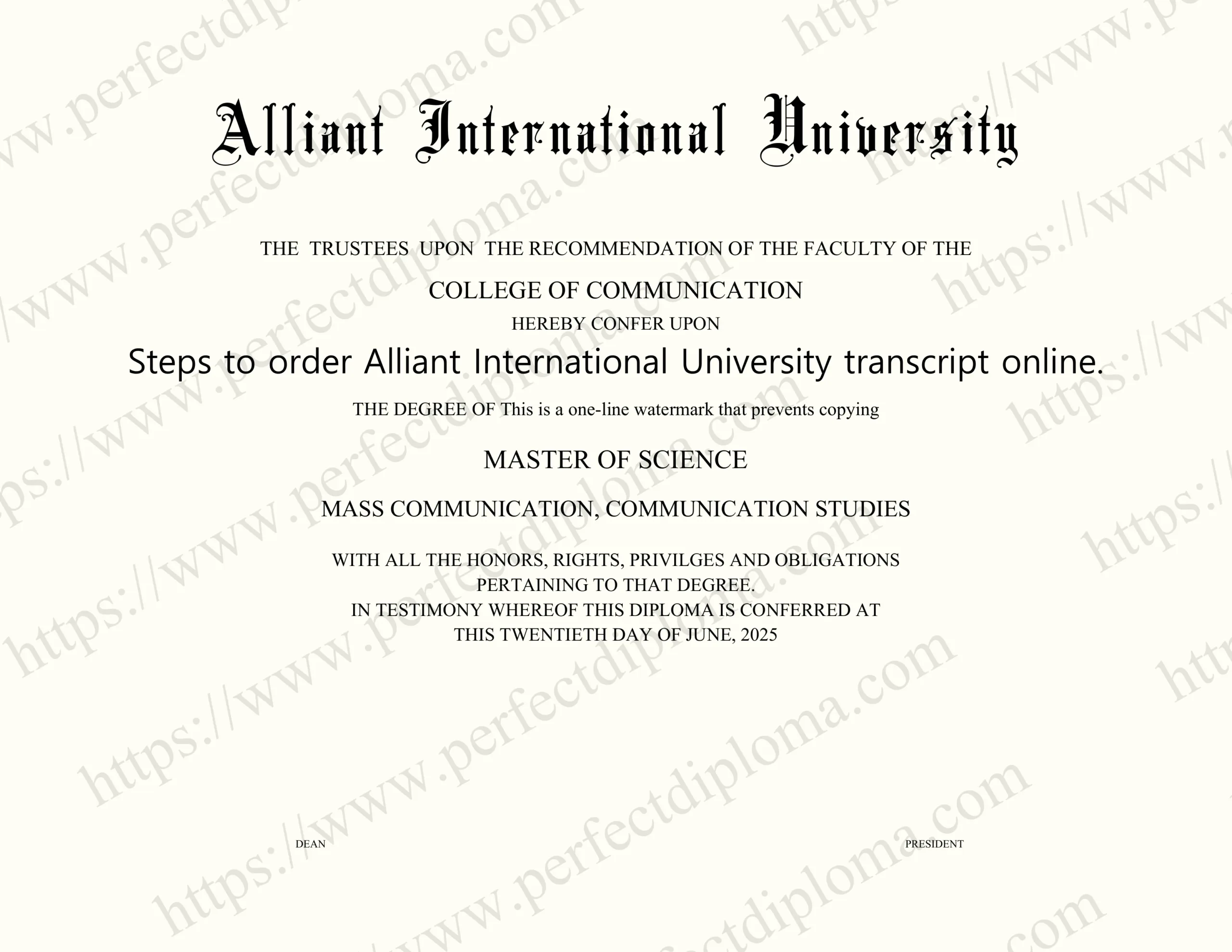 Steps to order Alliant International University transcript online.