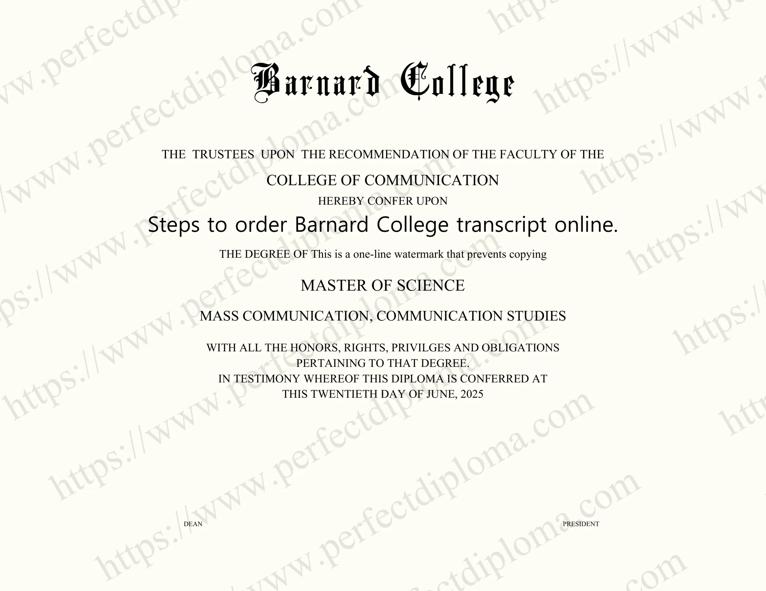 Steps to order Barnard College transcript online.