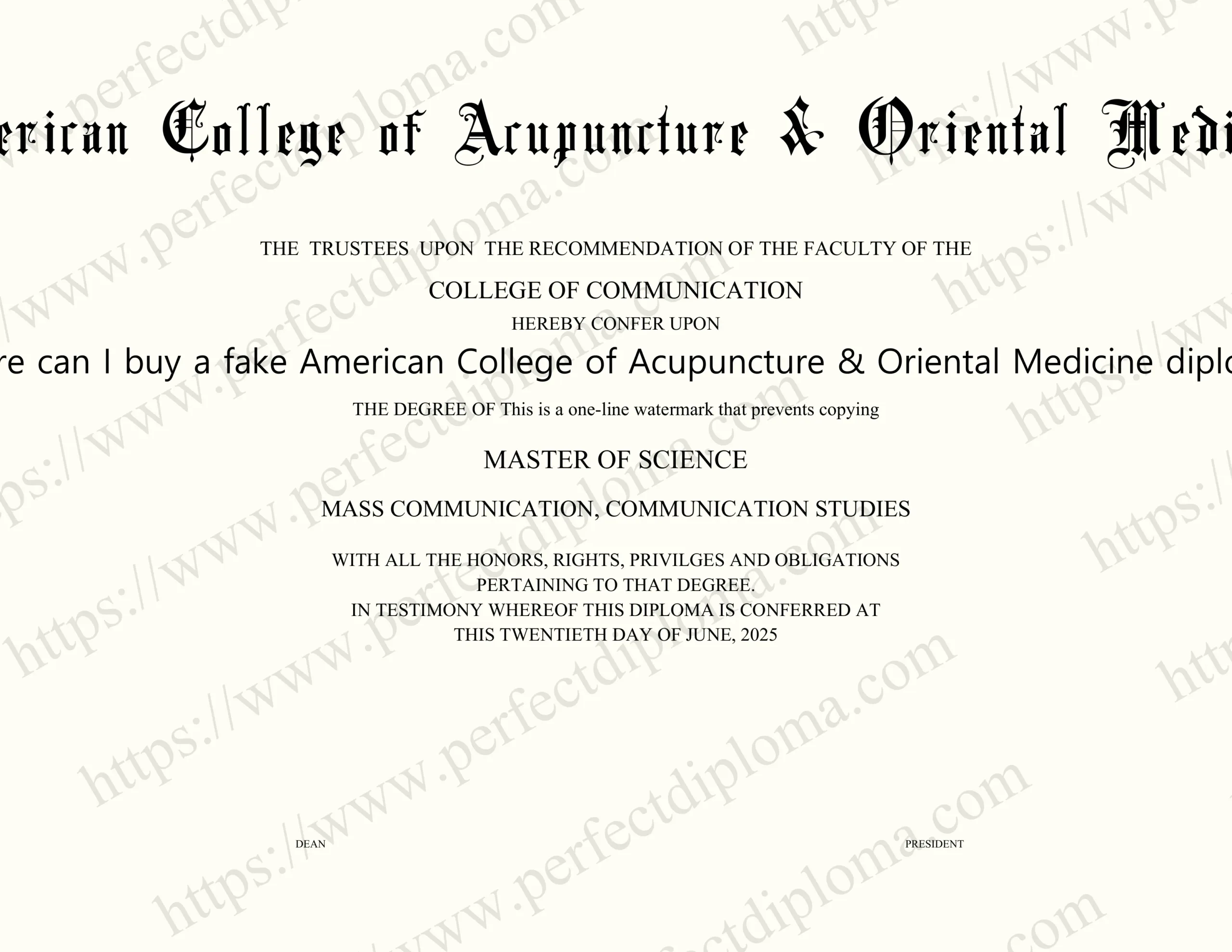 Where can I buy a fake American College of Acupuncture & Oriental Medicine diploma?