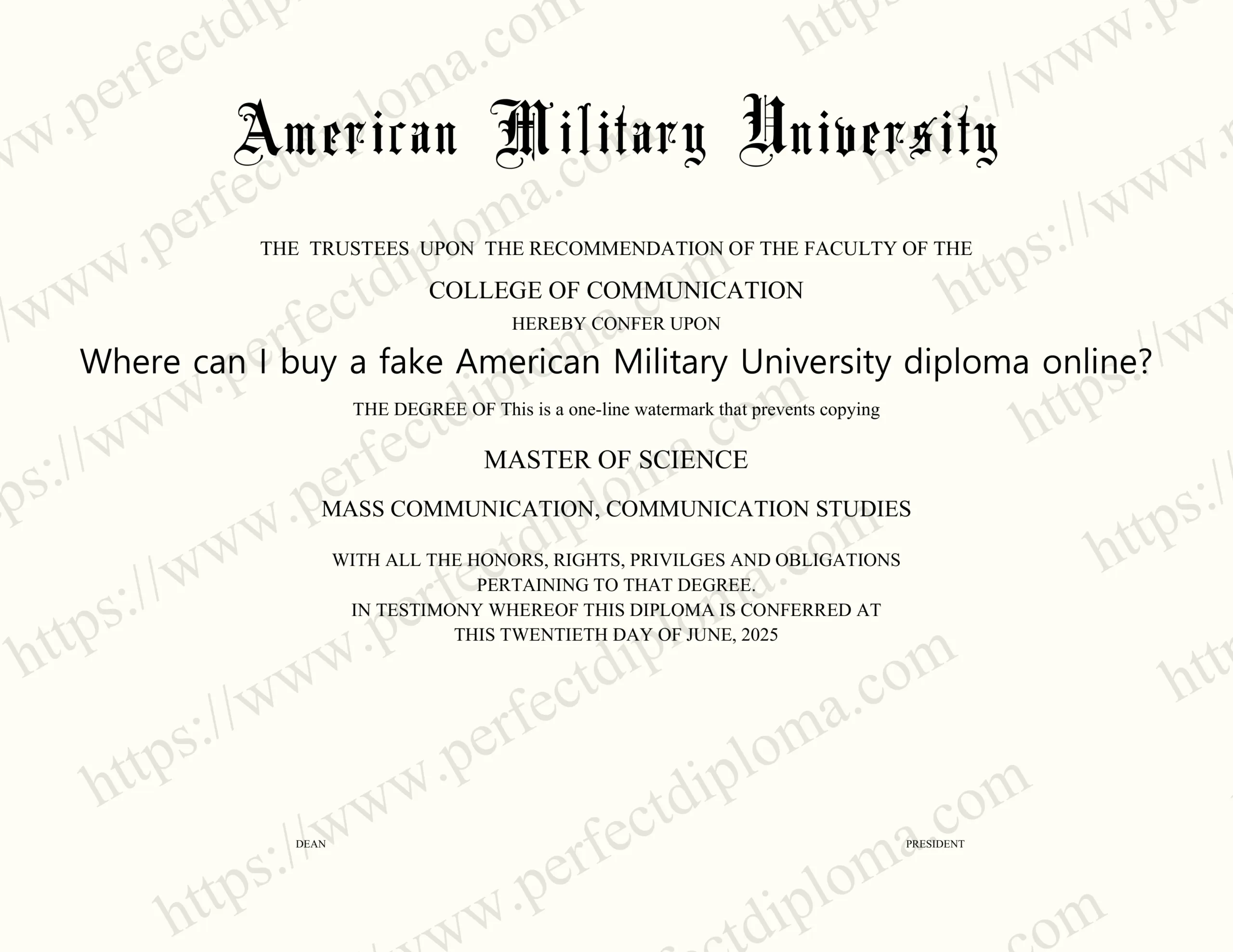 Where can I buy a fake American Military University diploma online?