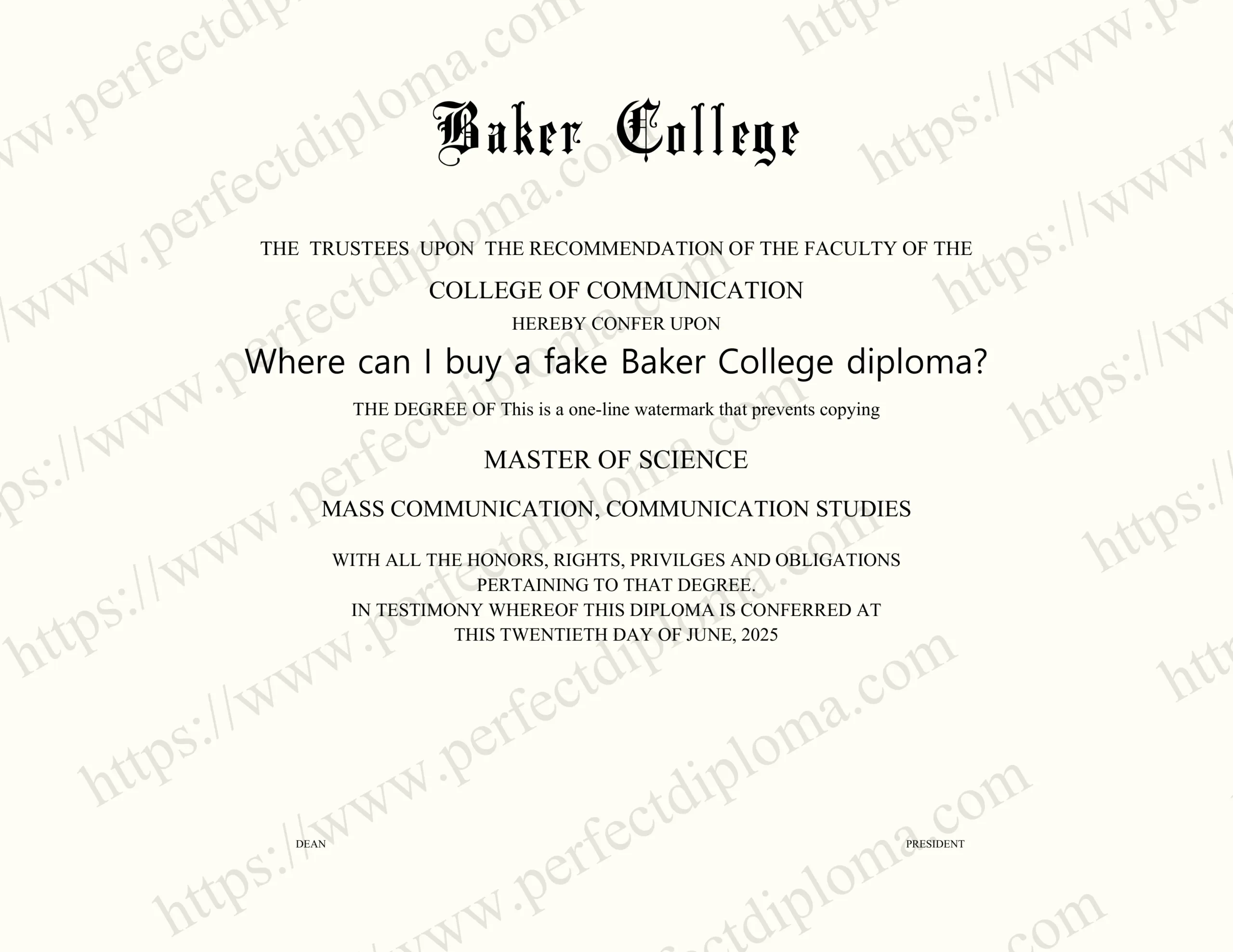 Where can I buy a fake Baker College diploma?