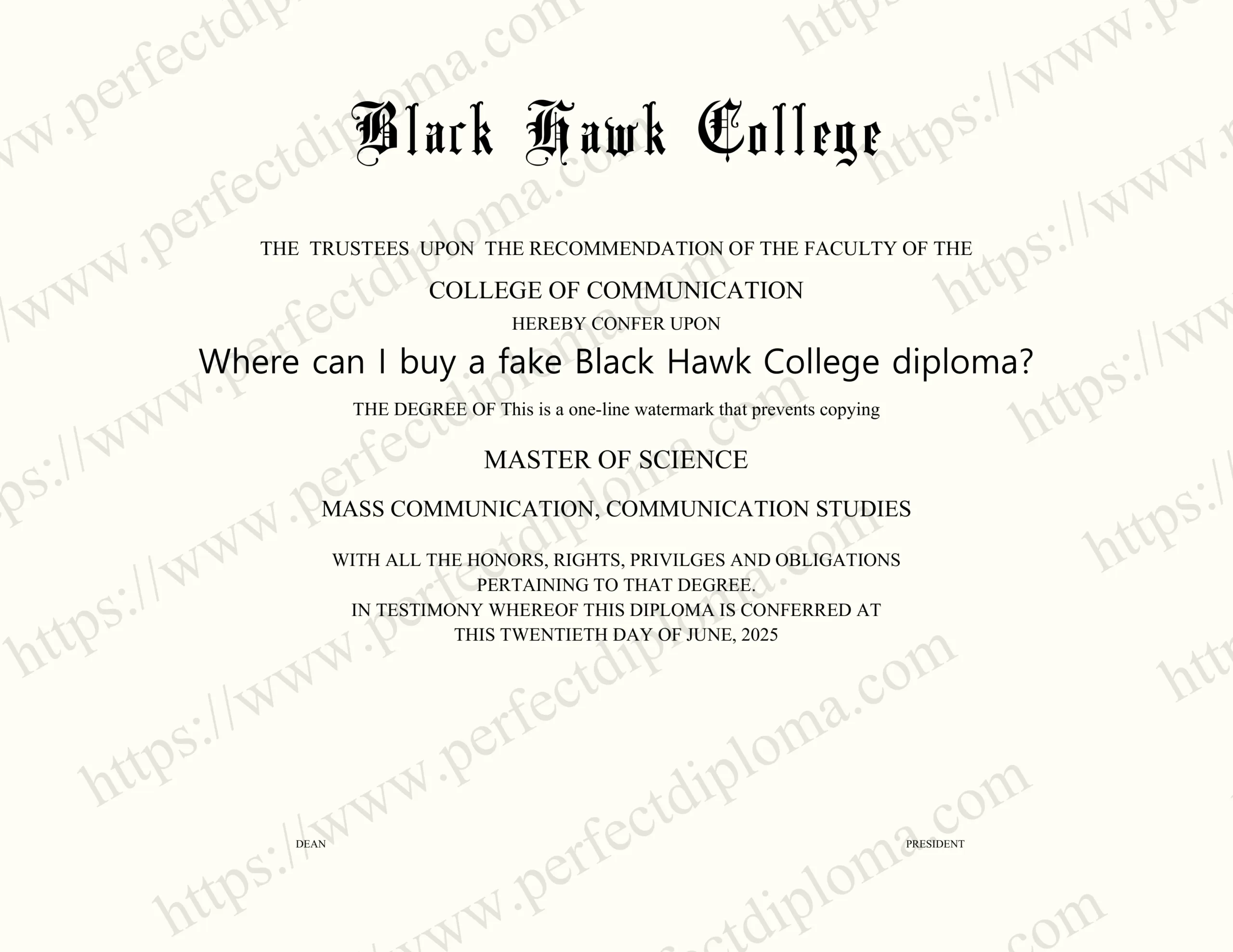 Where can I buy a fake Black Hawk College diploma?