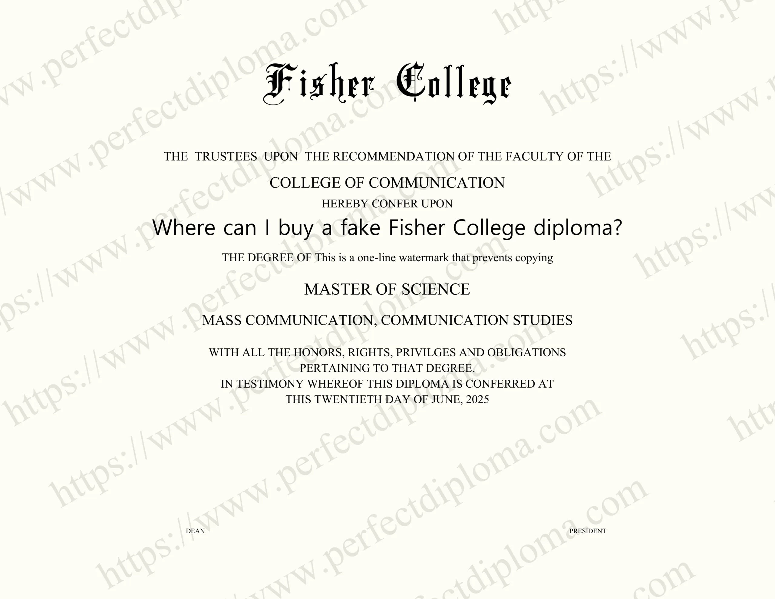 Where can I buy a fake Fisher College diploma?