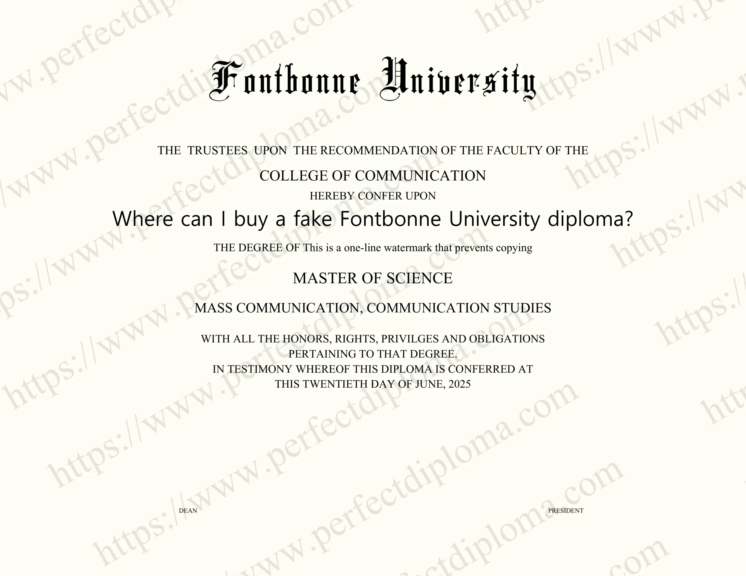 Where can I buy a fake Fontbonne University diploma?