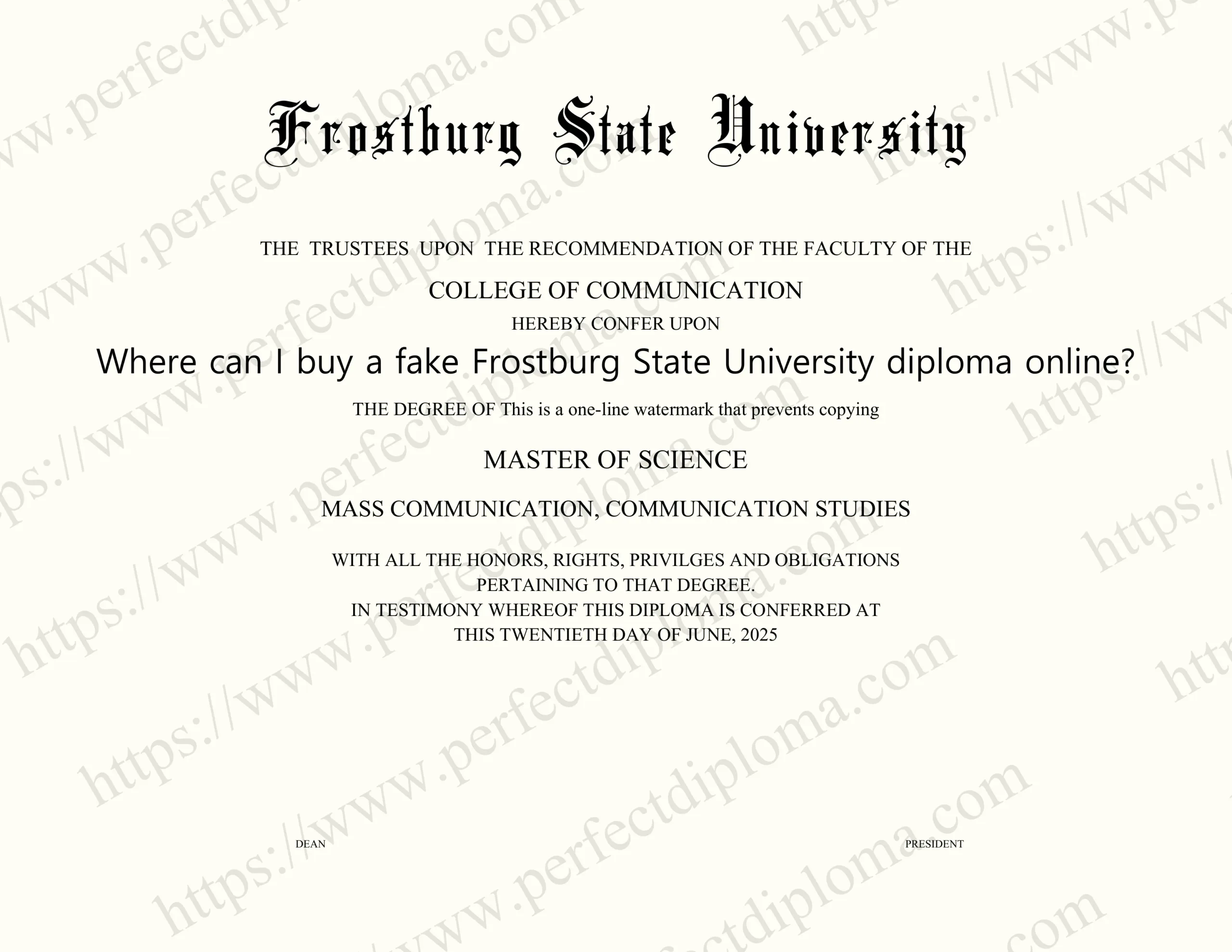 Where can I buy a fake Frostburg State University diploma online?