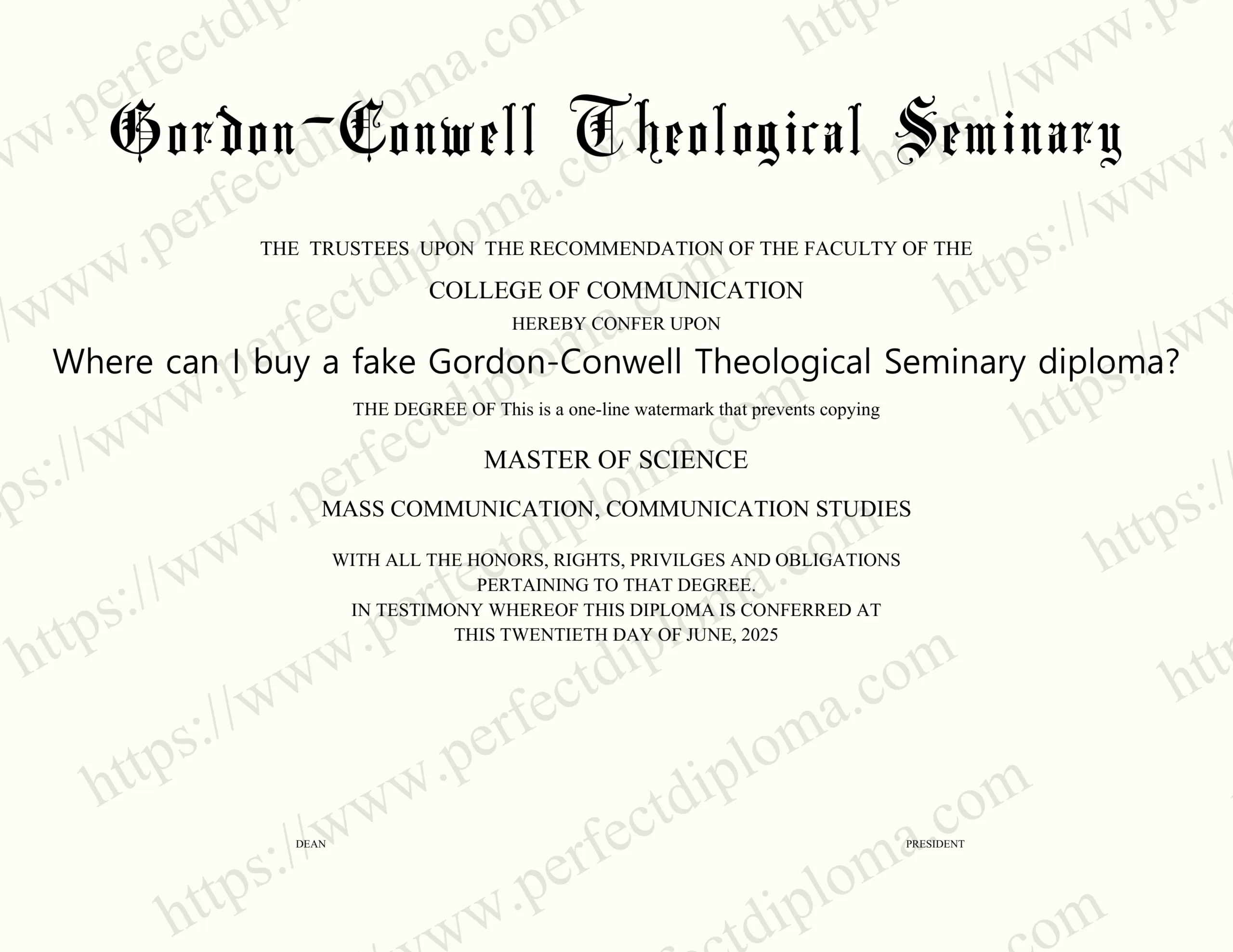 Where can I buy a fake Gordon-Conwell Theological Seminary diploma?