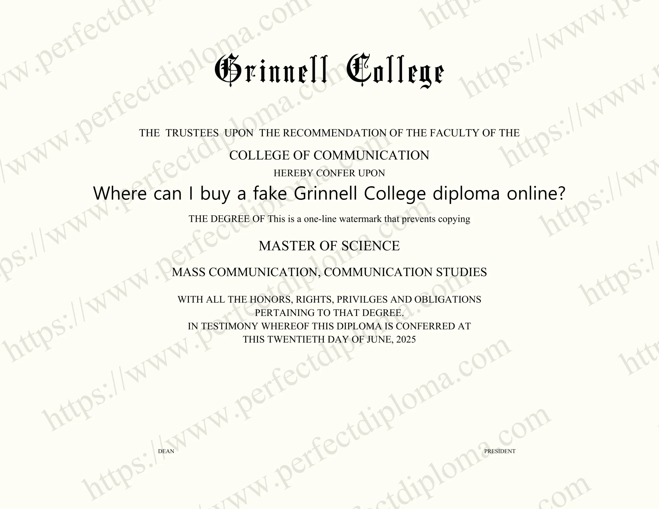 Where can I buy a fake Grinnell College diploma online?