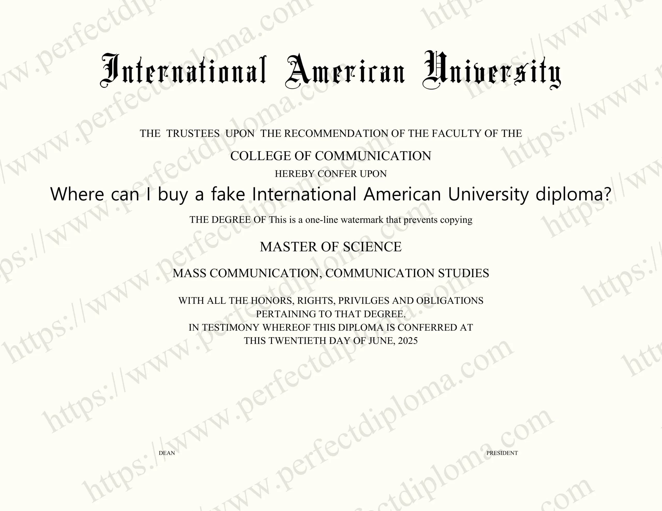 Where can I buy a fake International American University diploma?