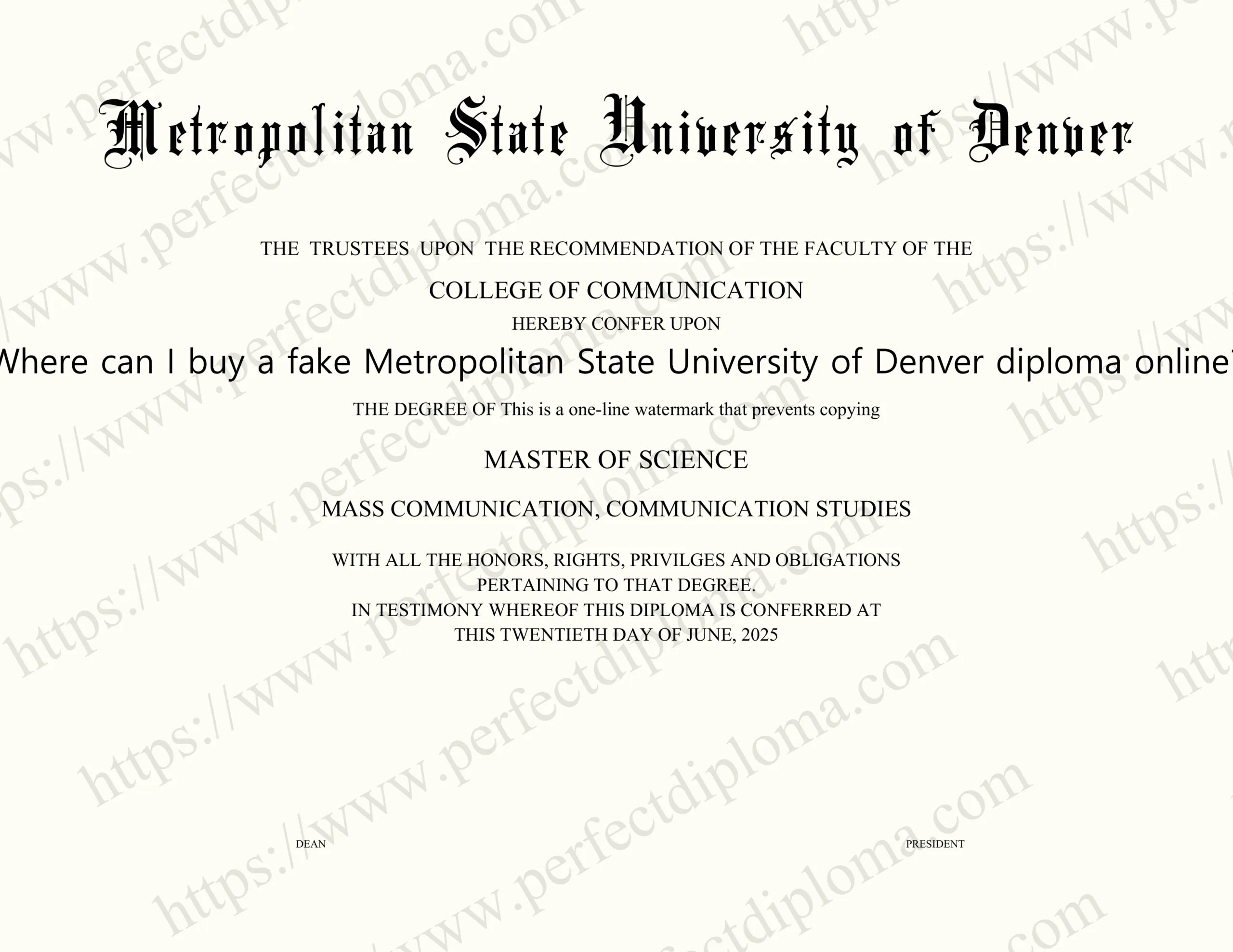 Where can I buy a fake Metropolitan State University of Denver diploma online?