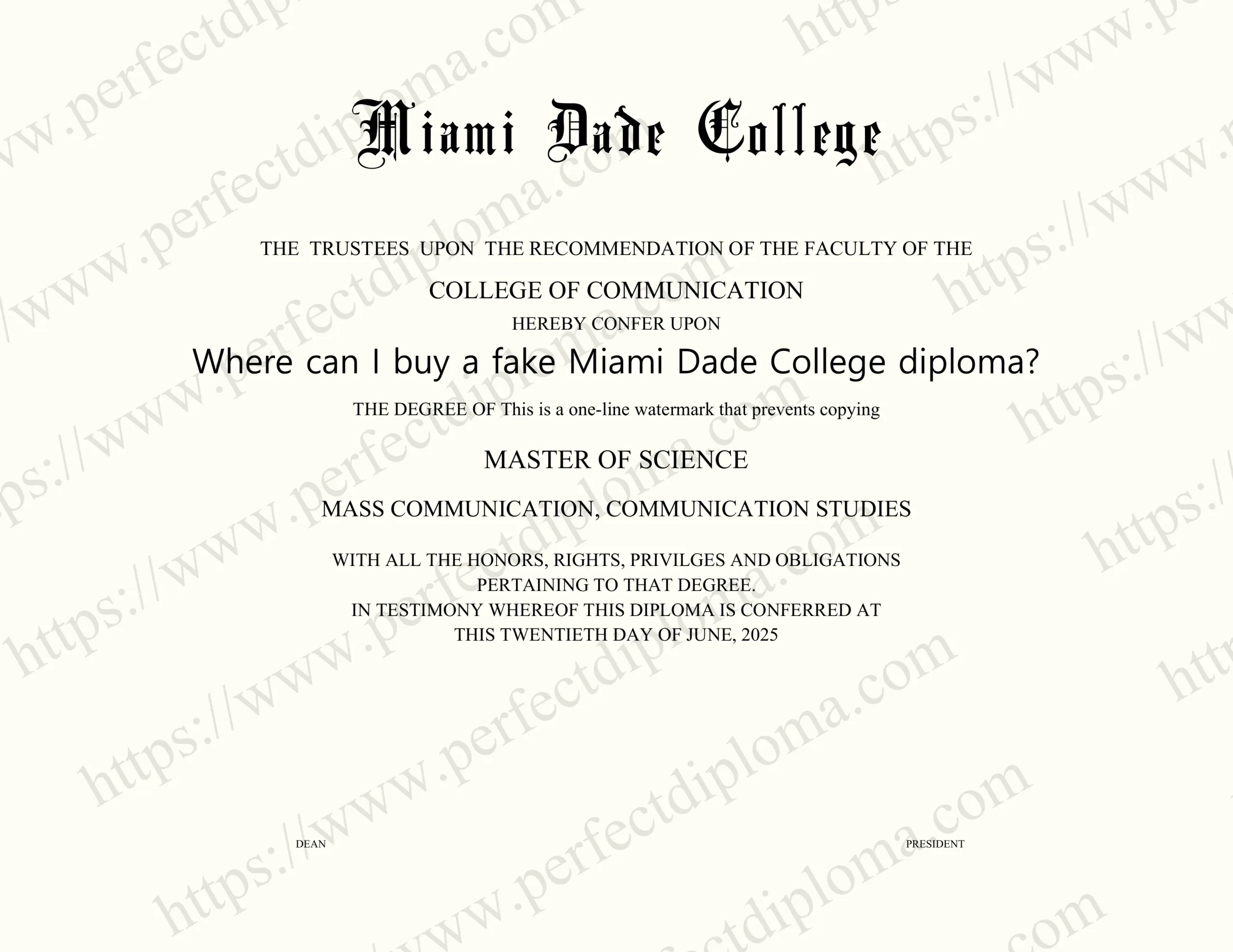 Where can I buy a fake Miami Dade College diploma?
