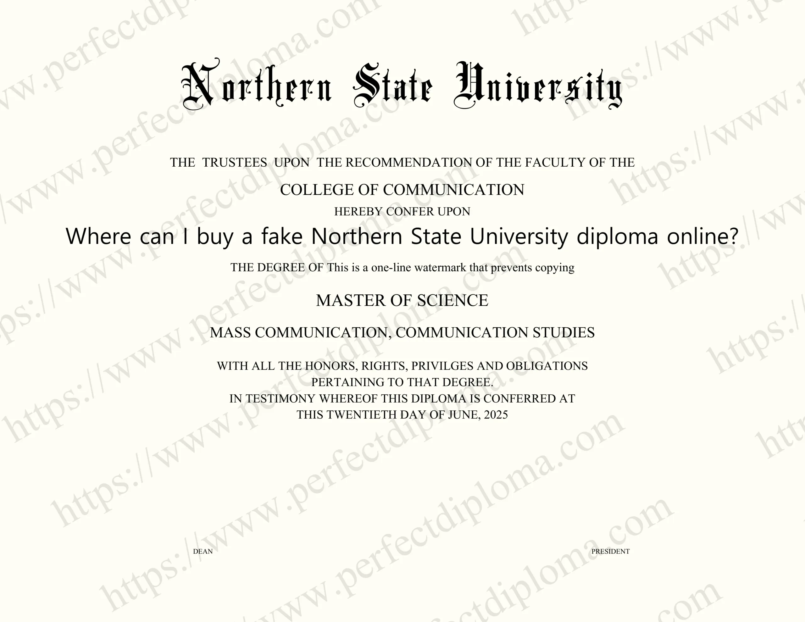 Where can I buy a fake Northern State University diploma online?