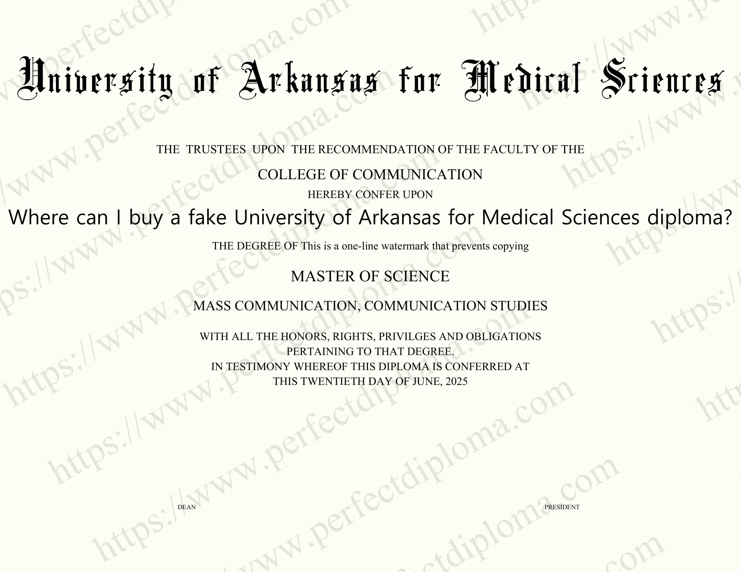 Where can I buy a fake University of Arkansas for Medical Sciences diploma?