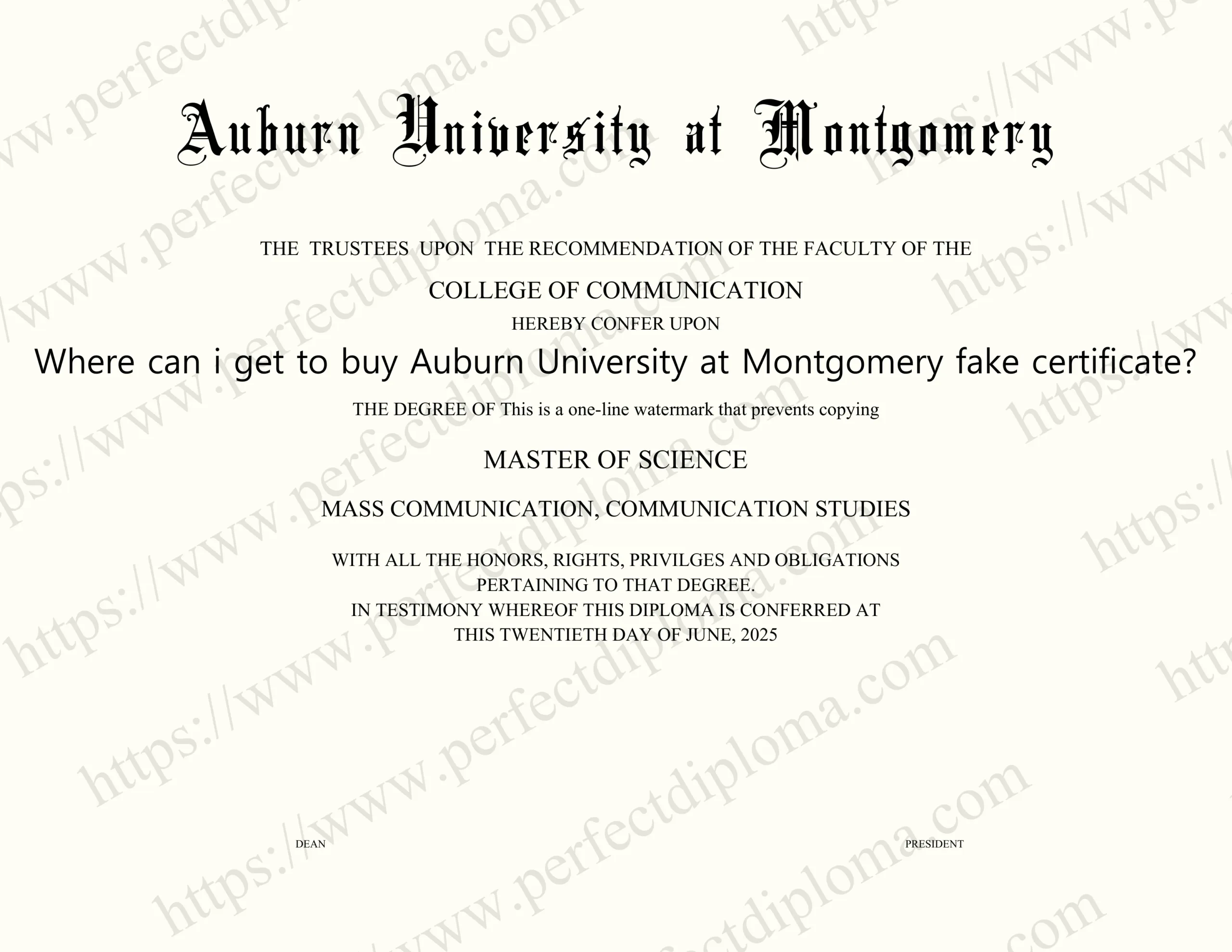 Where can i get to buy Auburn University at Montgomery fake certificate?