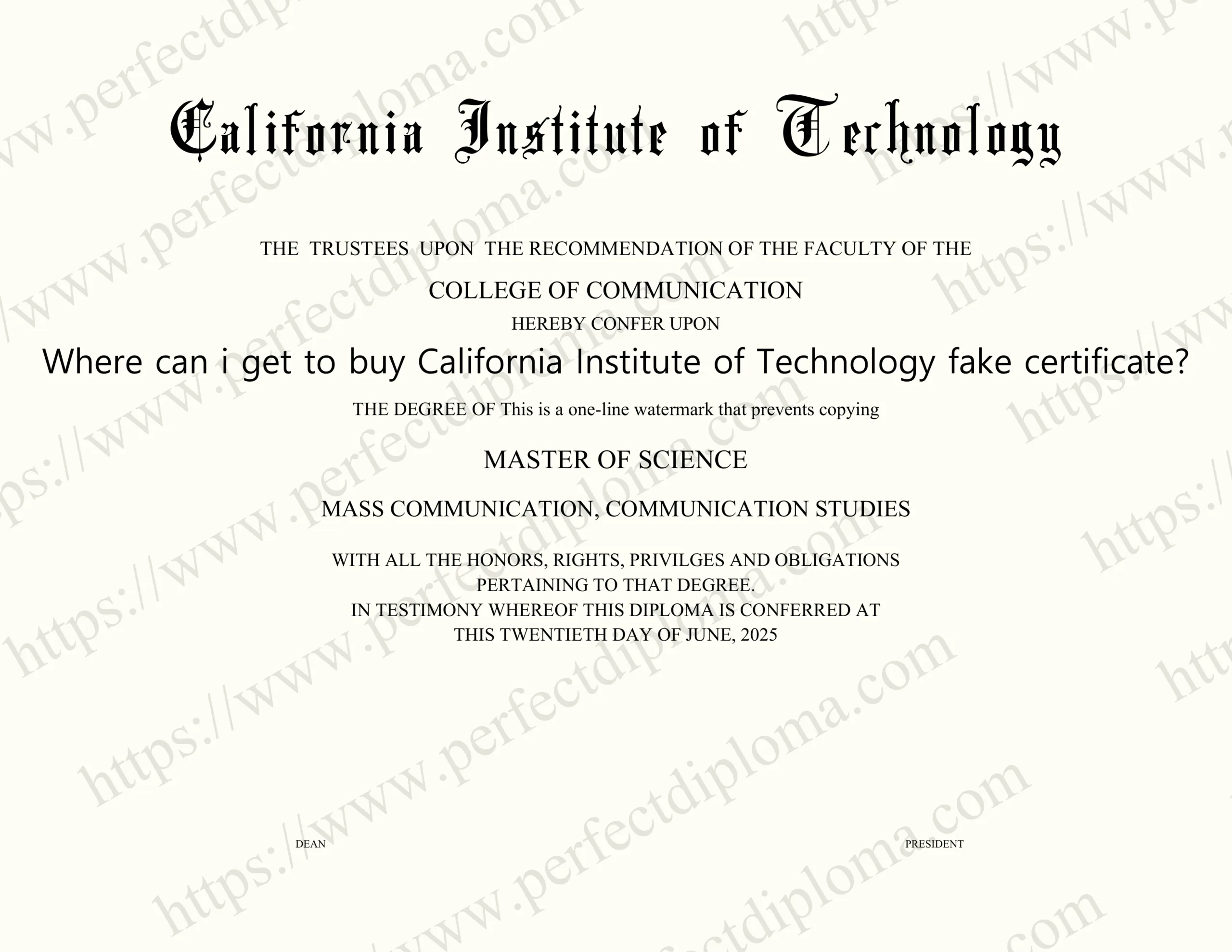 Where can i get to buy California Institute of Technology fake certificate?