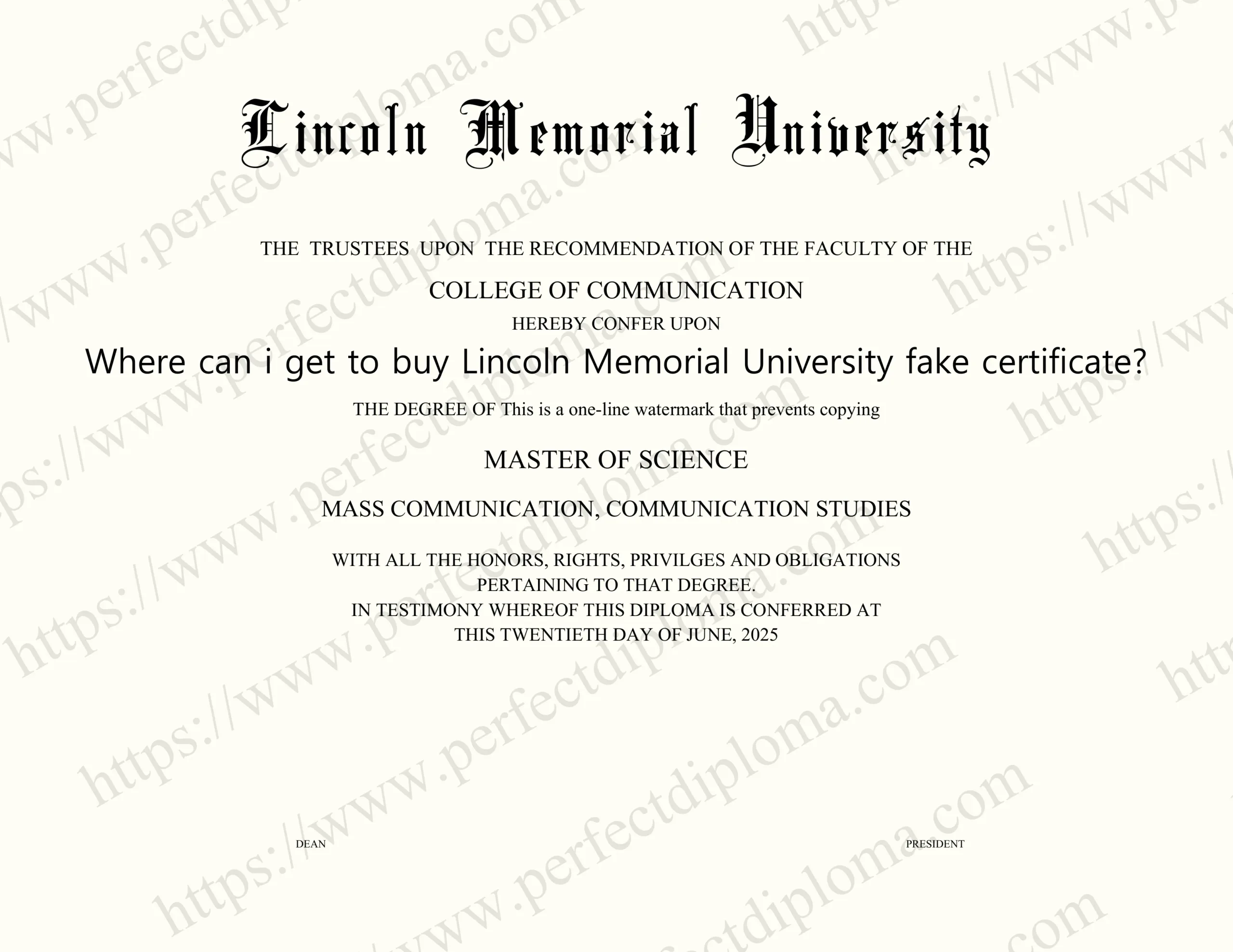 Where can i get to buy Lincoln Memorial University fake certificate?