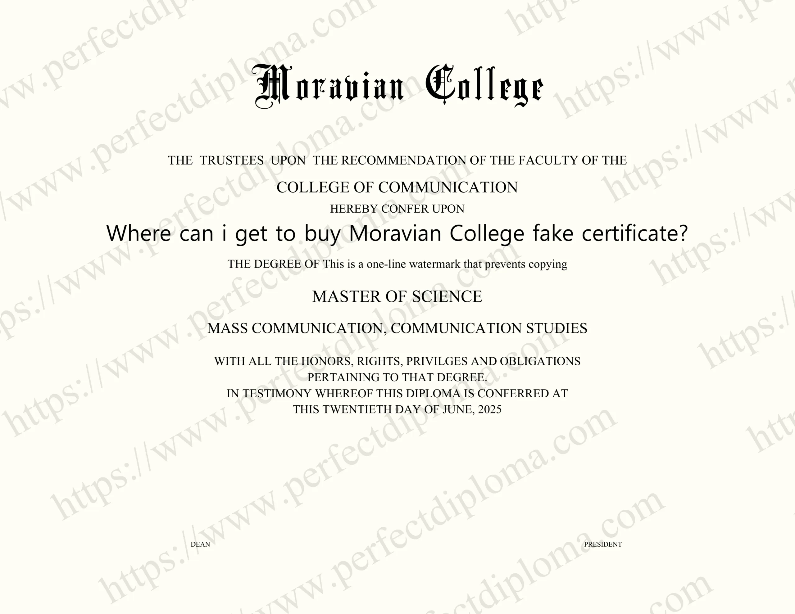 Where can i get to buy Moravian College fake certificate?