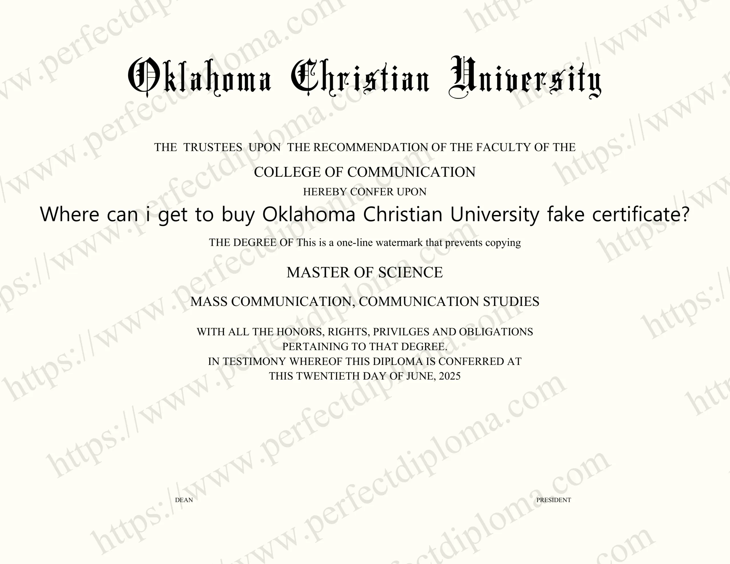 Where can i get to buy Oklahoma Christian University fake certificate?