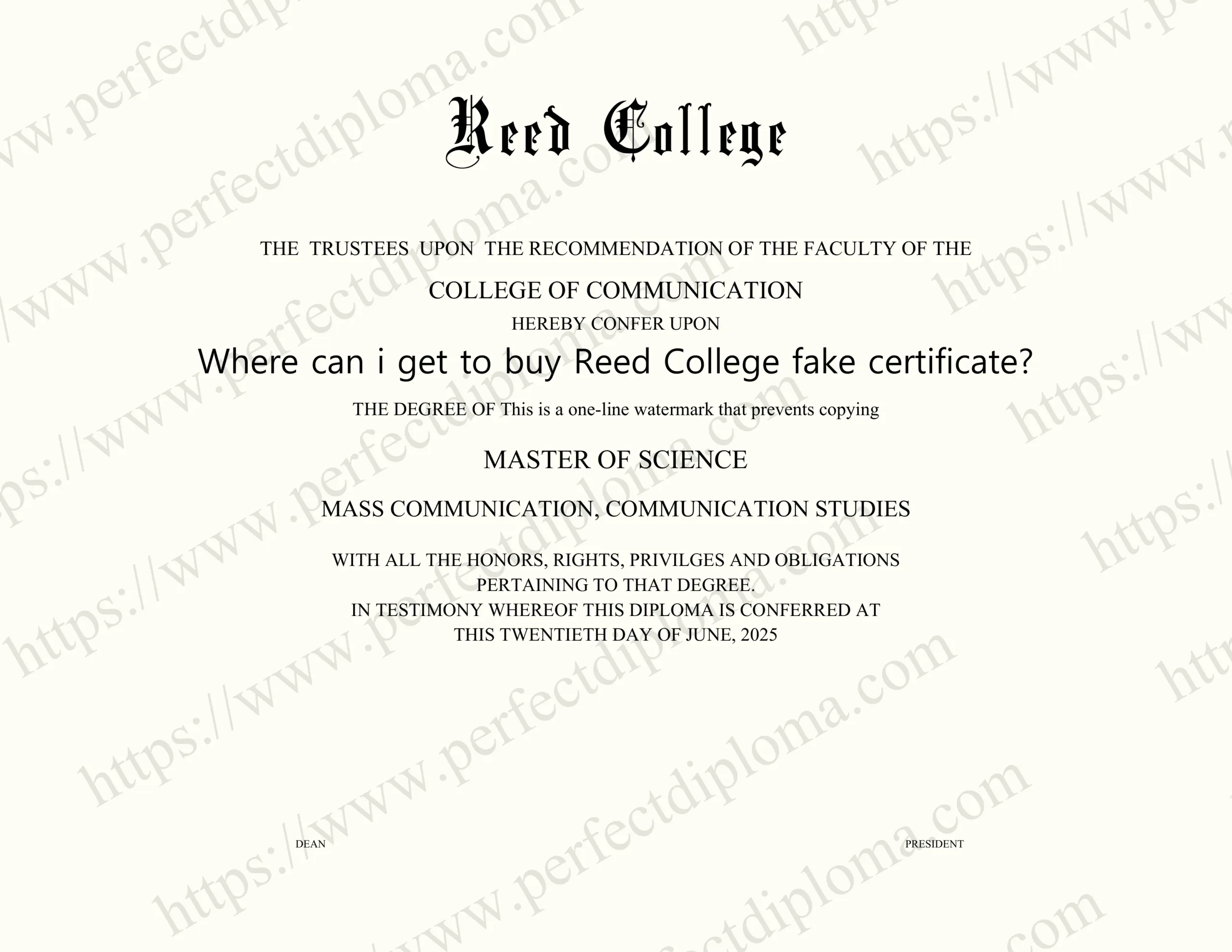 Where can i get to buy Reed College fake certificate?