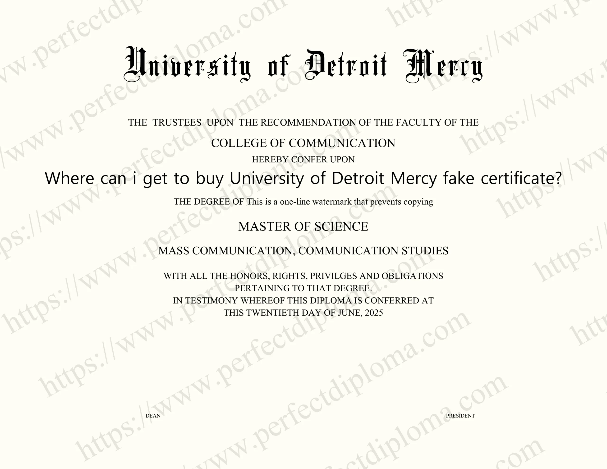 Where can i get to buy University of Detroit Mercy fake certificate?