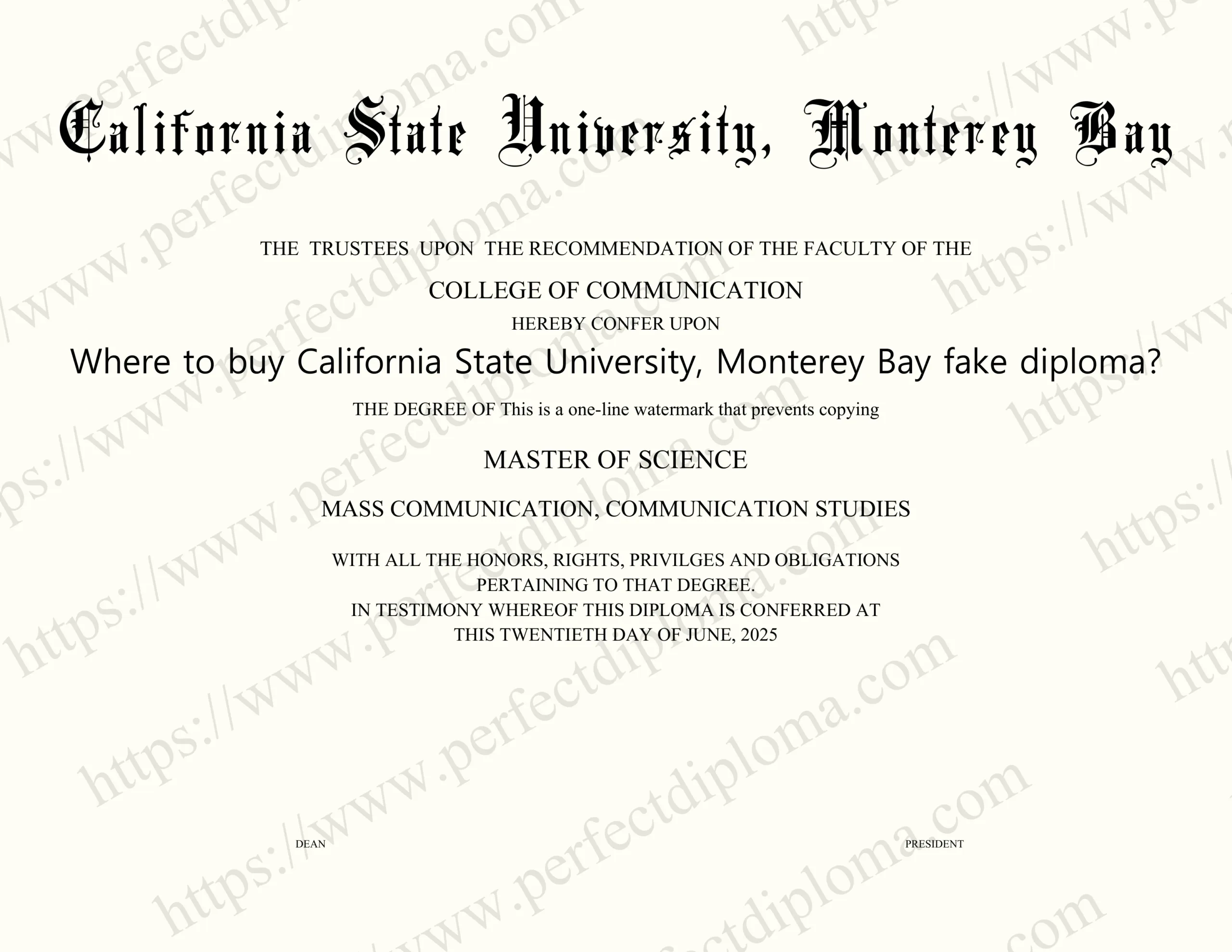 Where to buy California State University, Monterey Bay fake diploma?