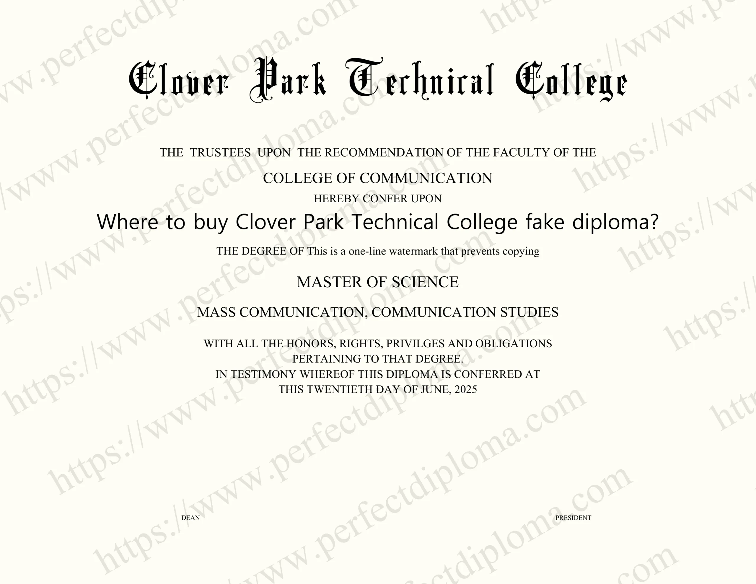 Where to buy Clover Park Technical College fake diploma?