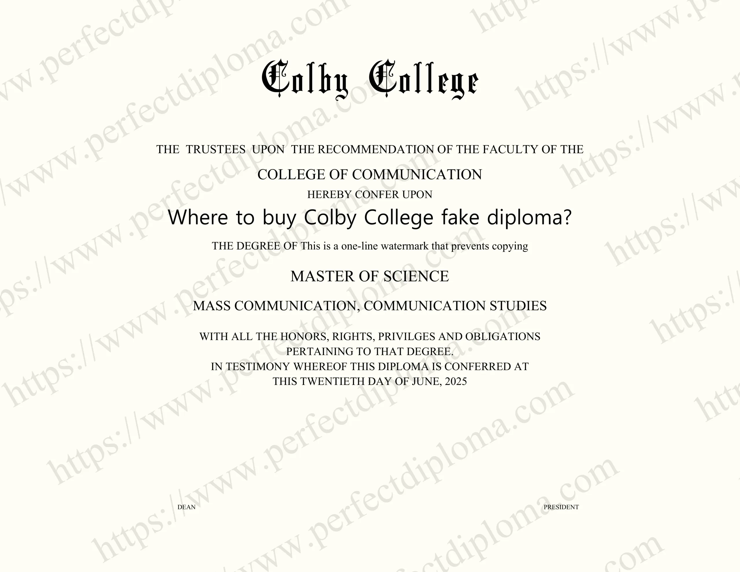Where to buy Colby College fake diploma?