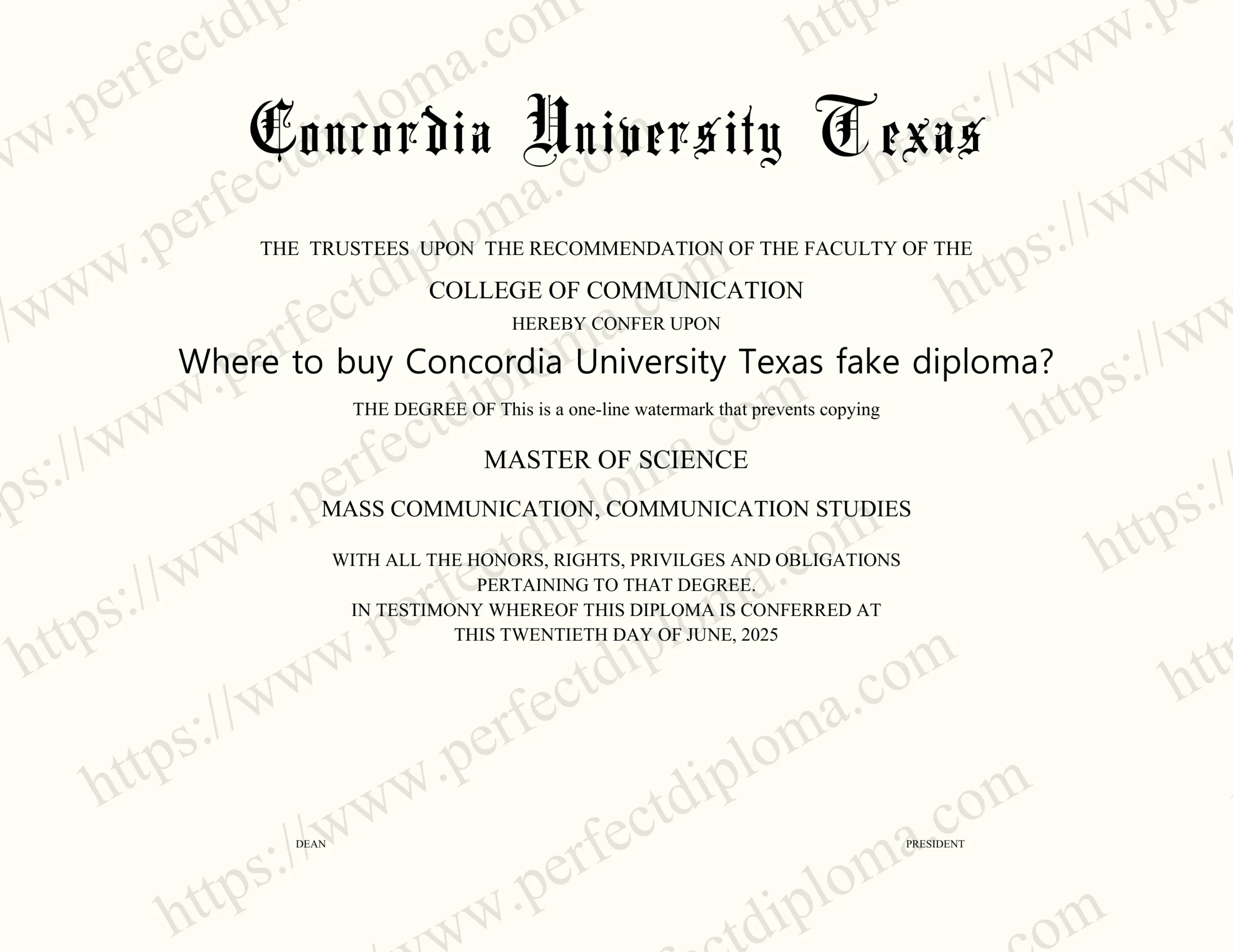 Where to buy Concordia University Texas fake diploma?