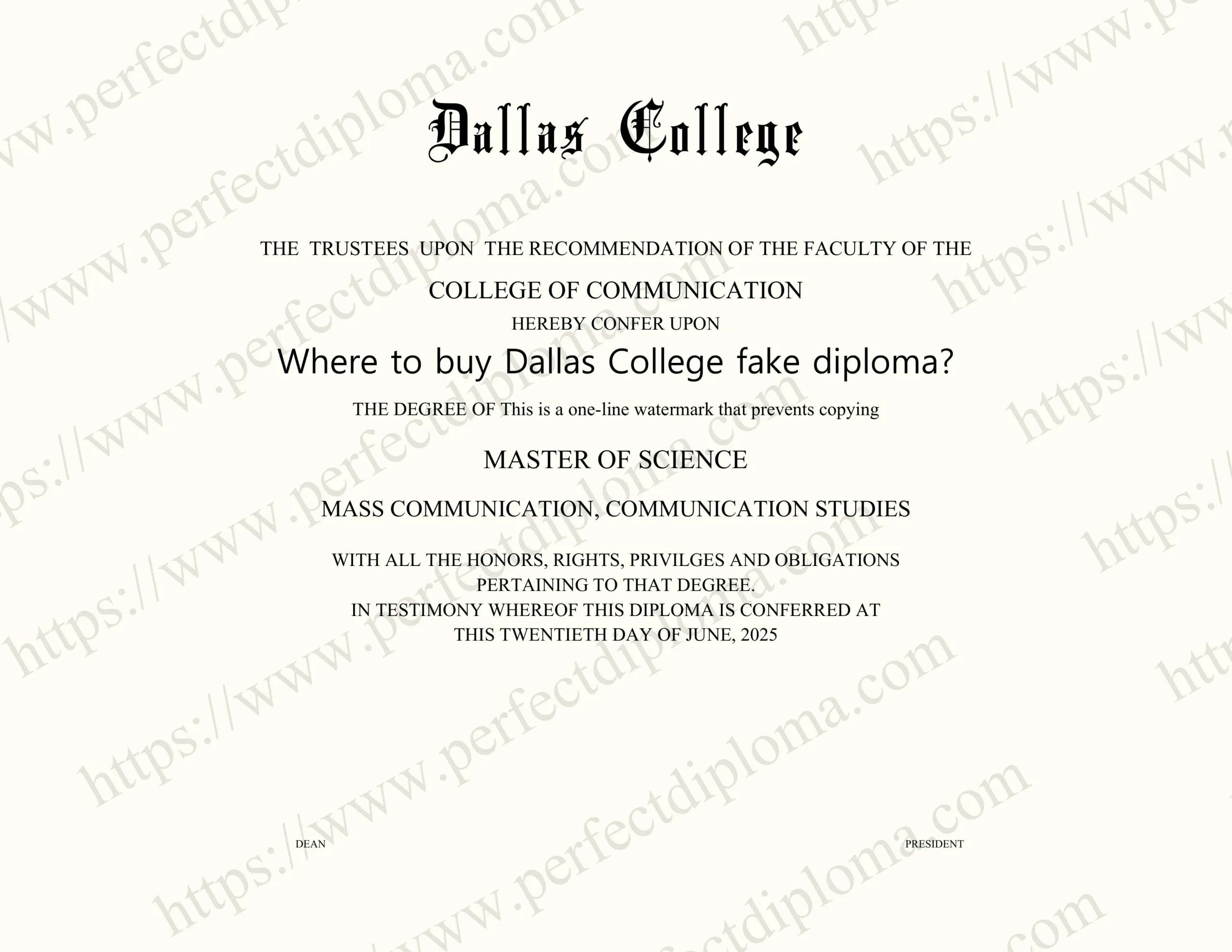Where to buy Dallas College fake diploma?