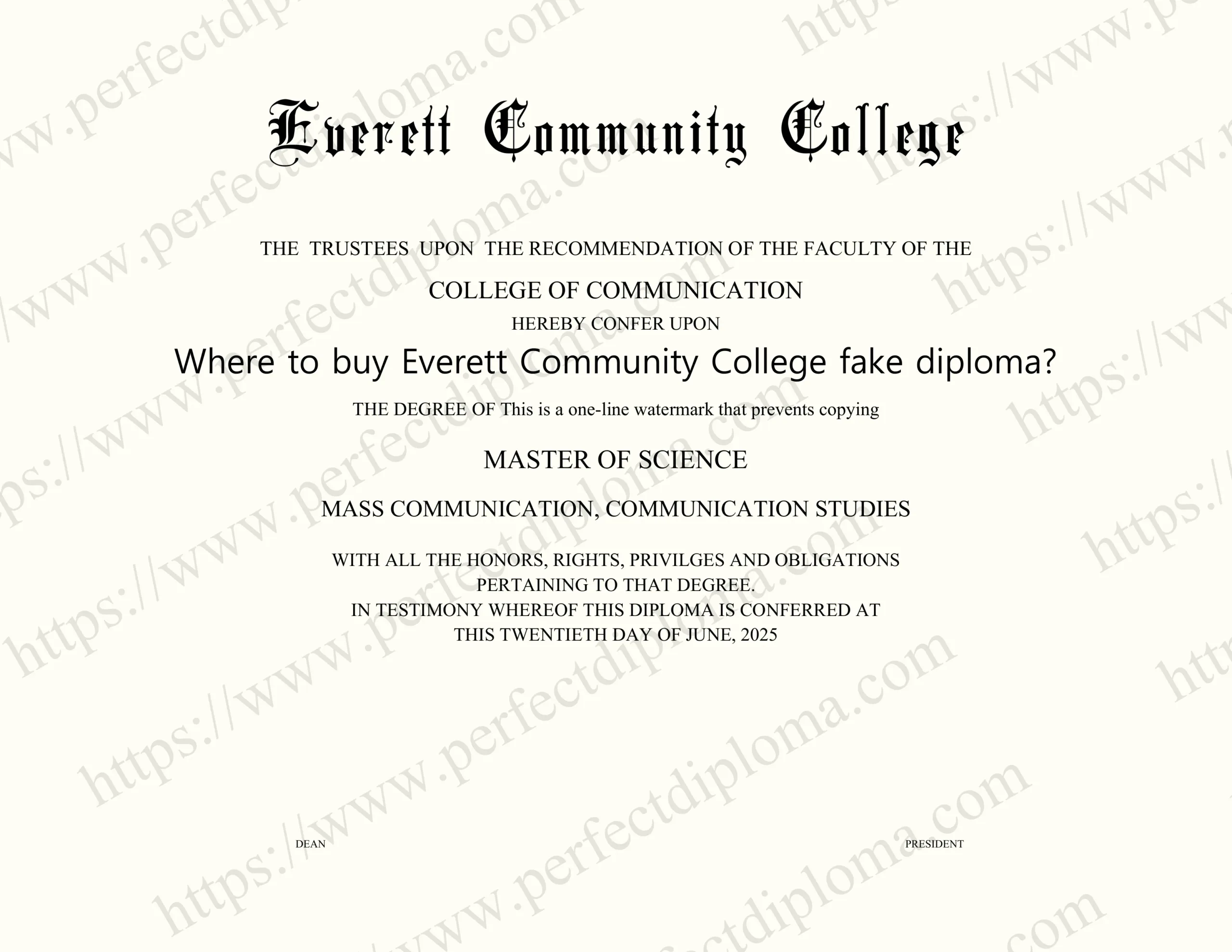 Where to buy Everett Community College fake diploma?