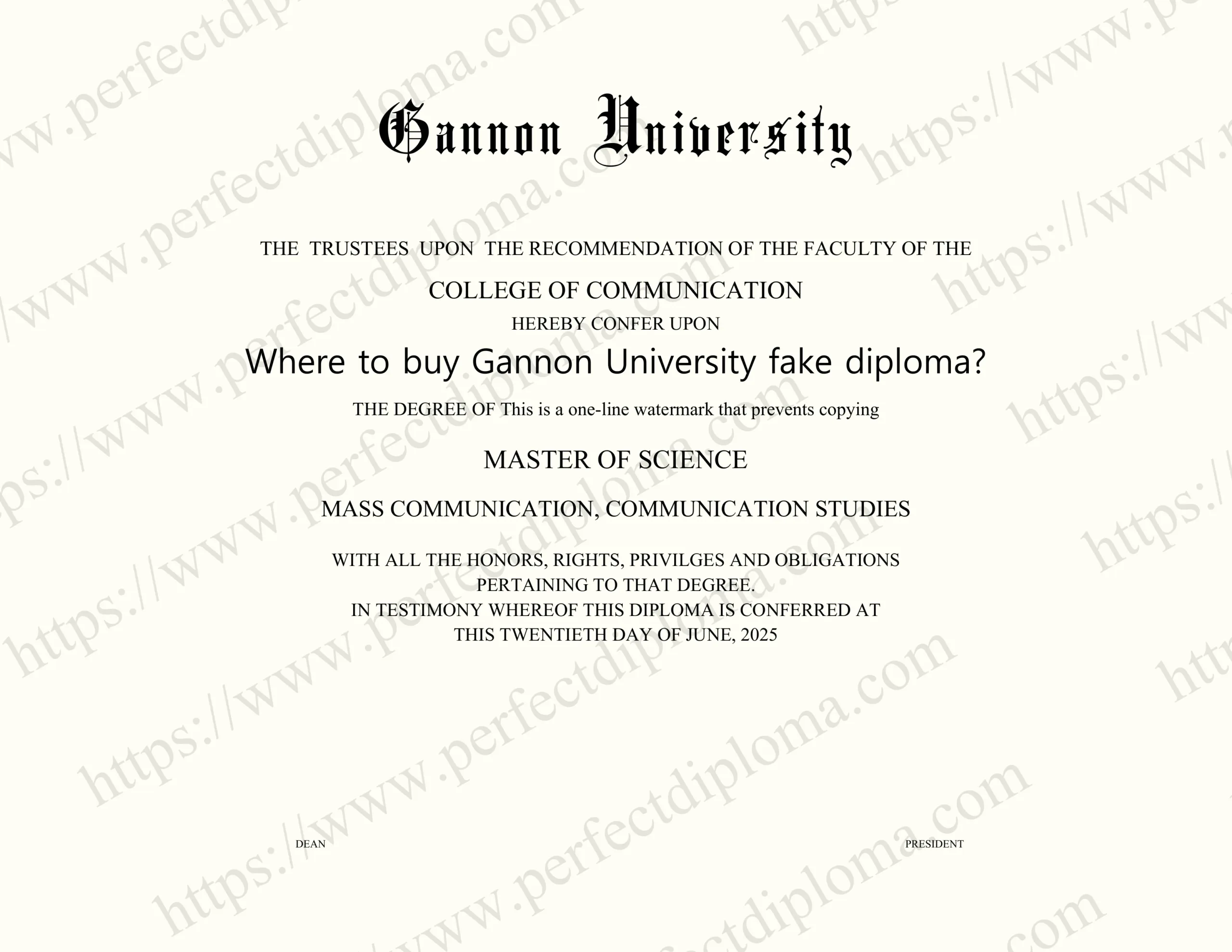Where to buy Gannon University fake diploma?