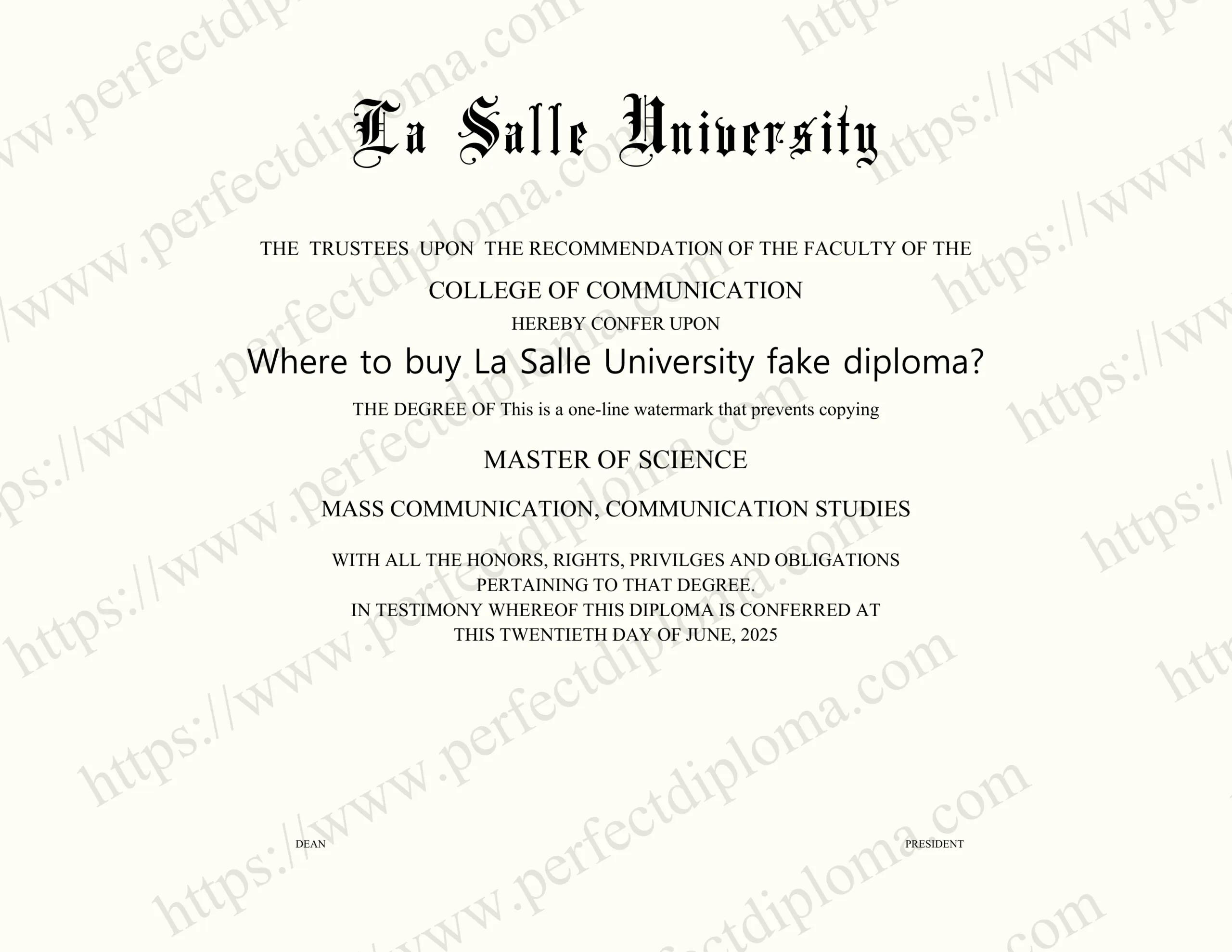 Where to buy La Salle University fake diploma?