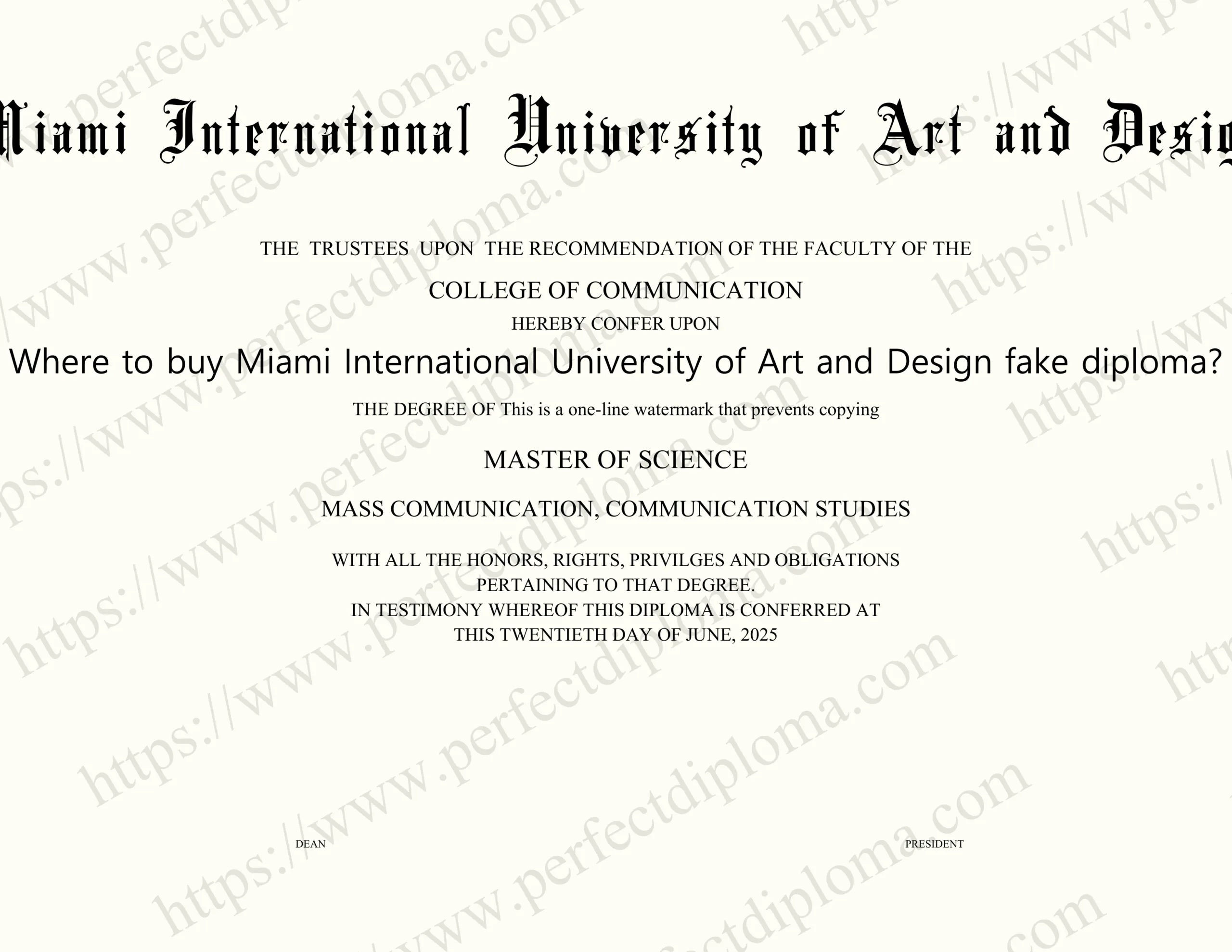 Where to buy Miami International University of Art and Design fake diploma?
