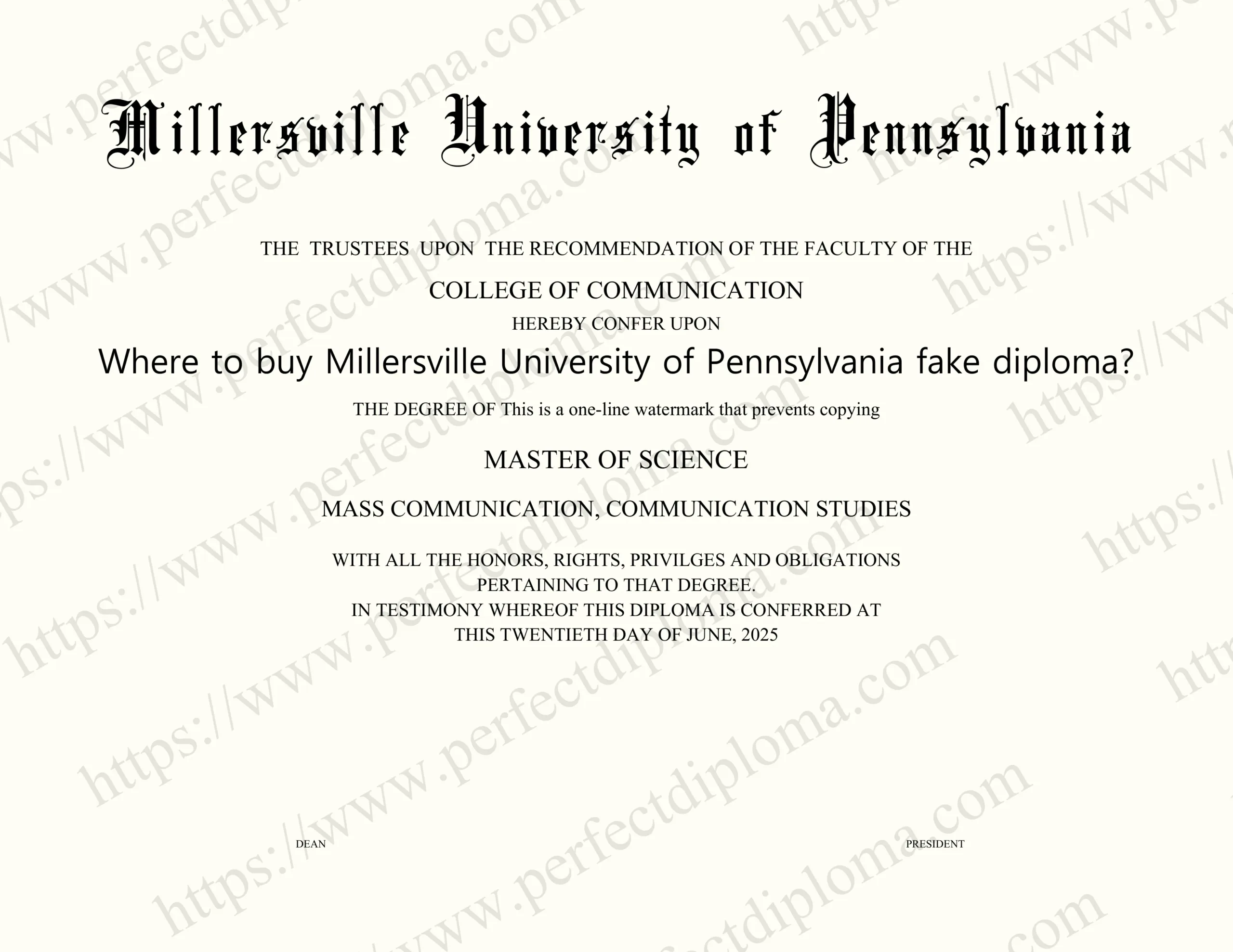 Where to buy Millersville University of Pennsylvania fake diploma?