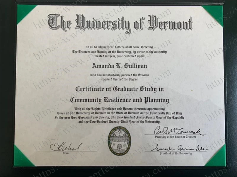 Where to buy The University of Vermont fake diploma?