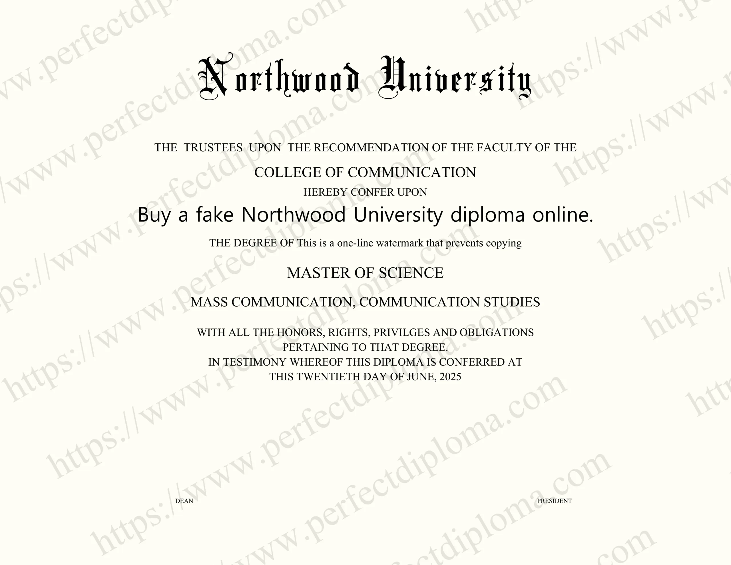 Buy a fake Northwood University diploma online.