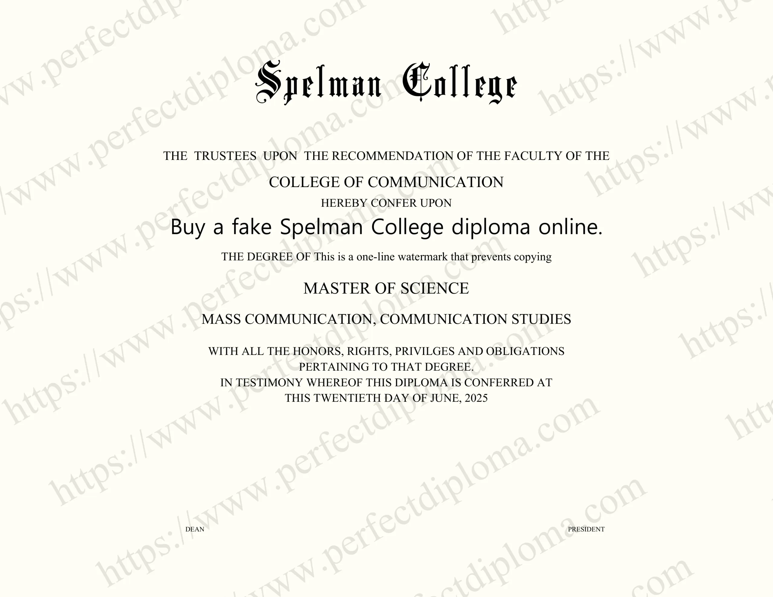 Buy a fake Spelman College diploma online.