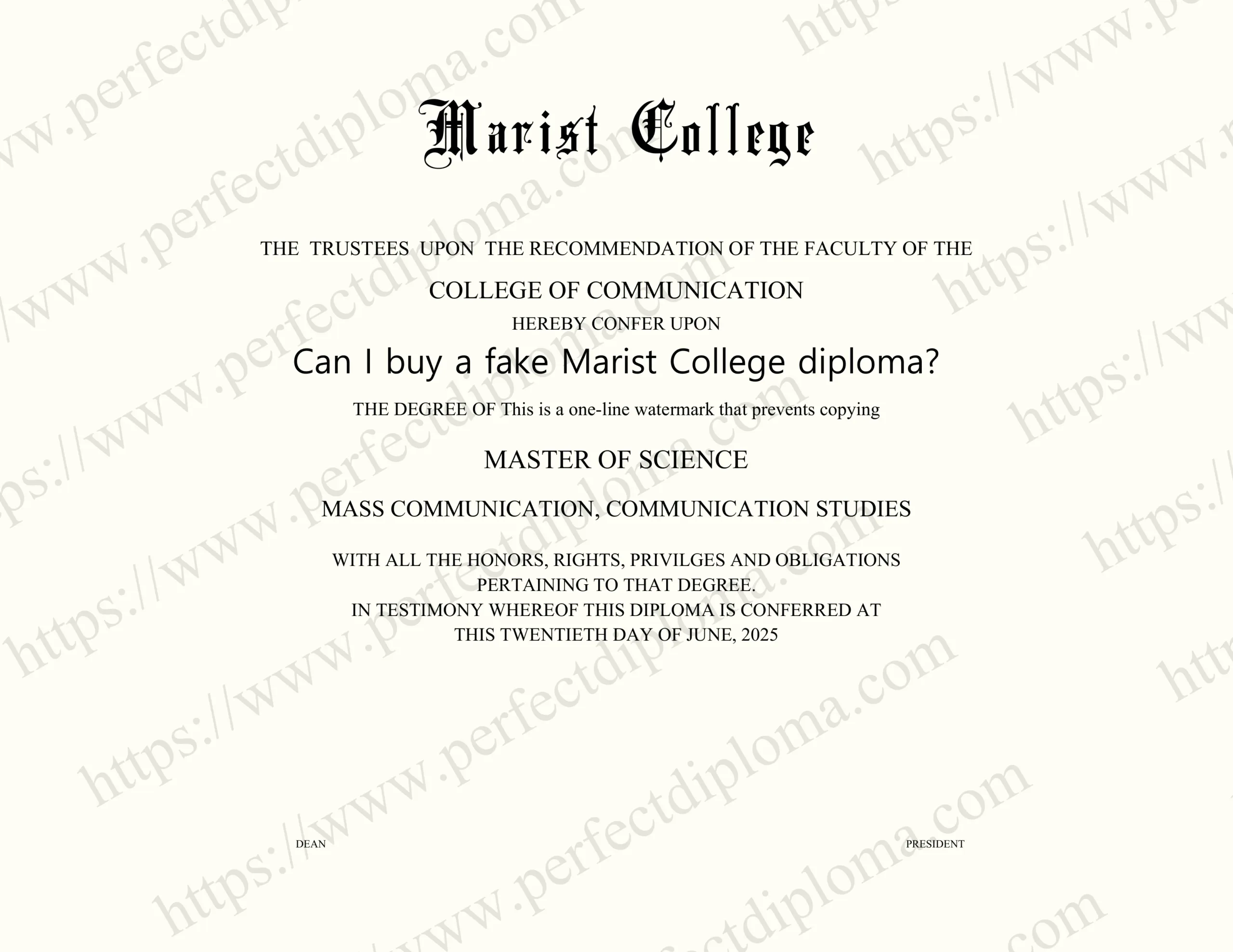Can I buy a fake Marist College diploma?