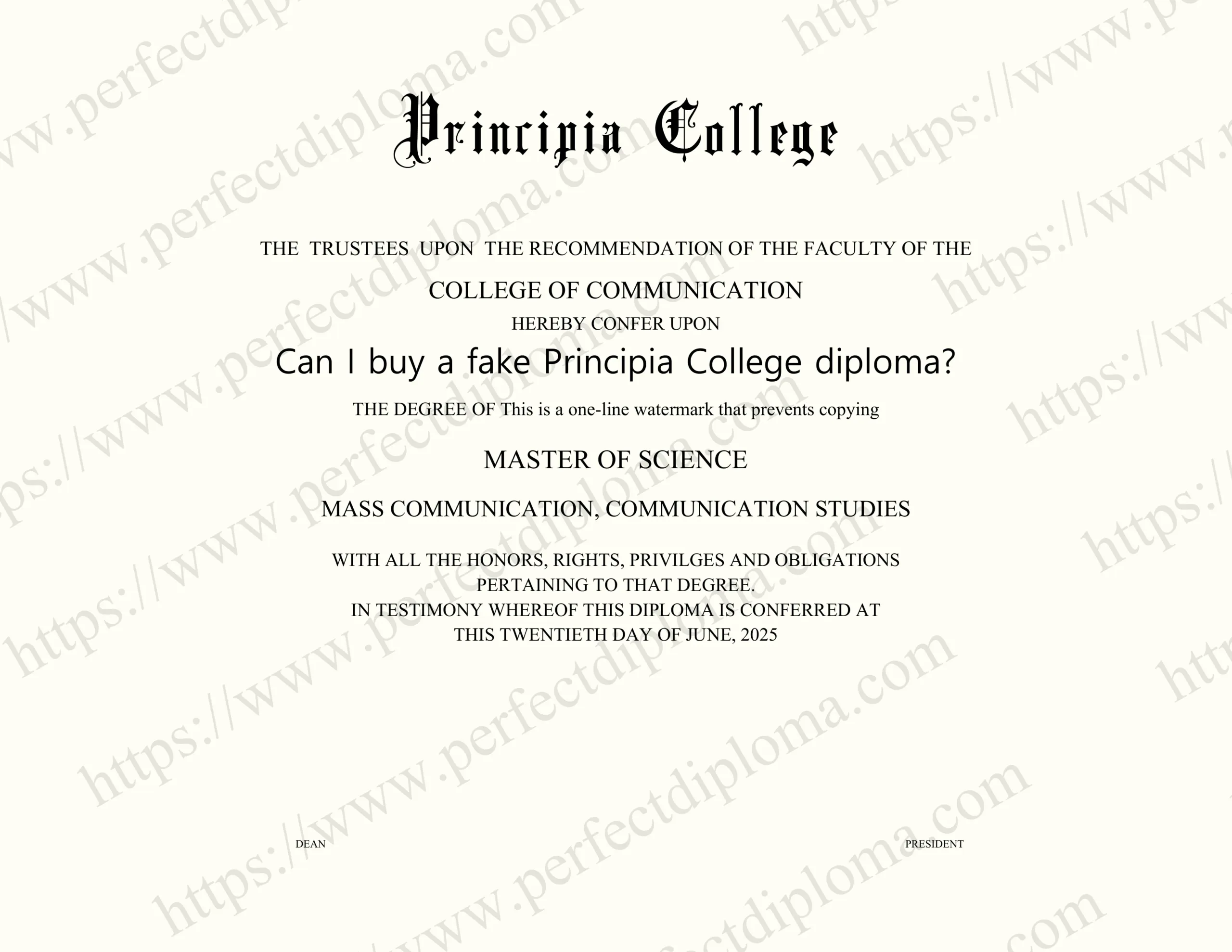 Can I buy a fake Principia College diploma?