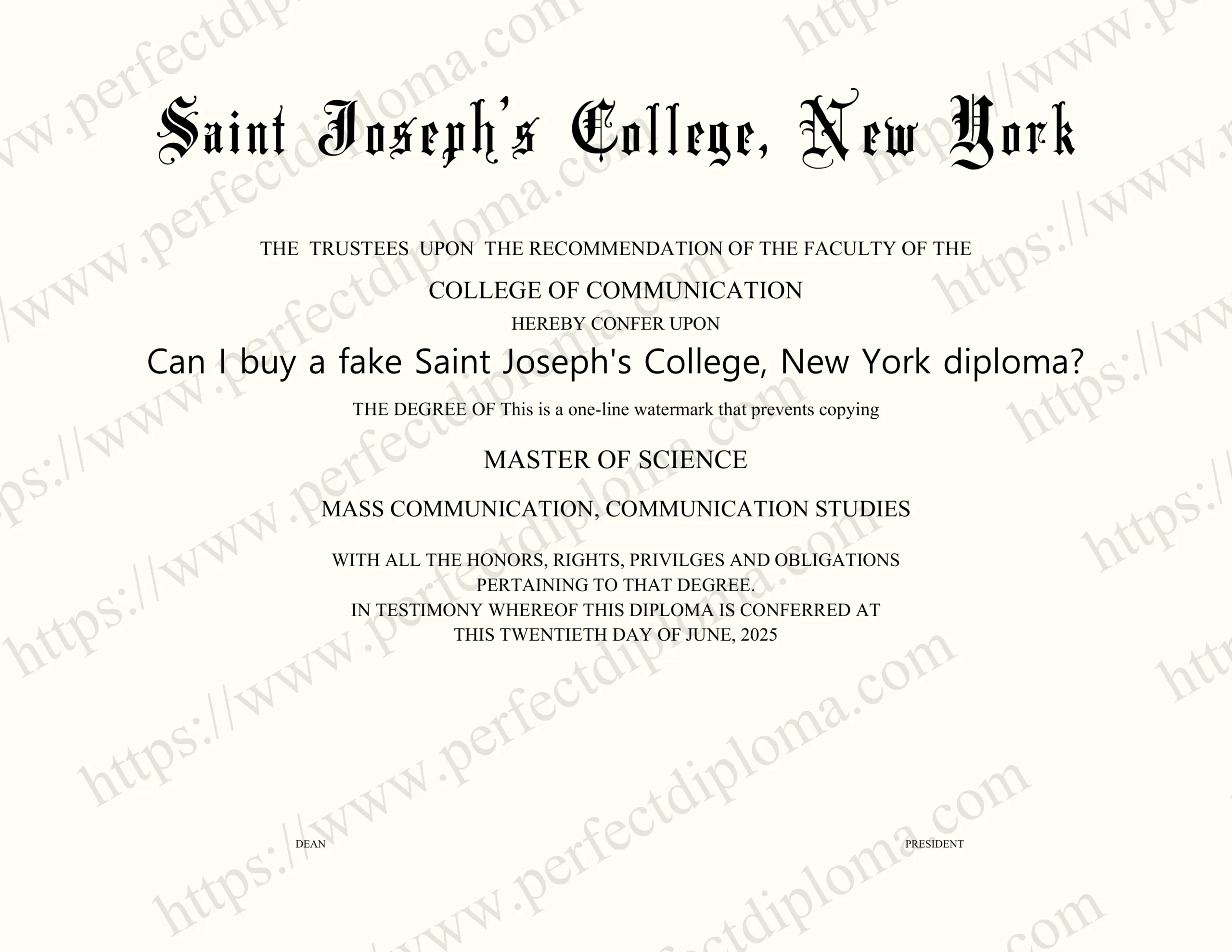 Can I buy a fake Saint Joseph's College, New York diploma?